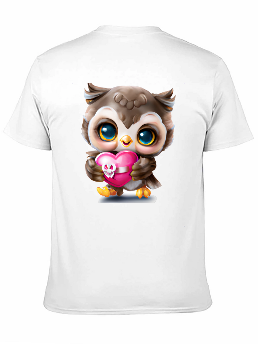 Cute Owl Holding Skull Heart T-Shirt