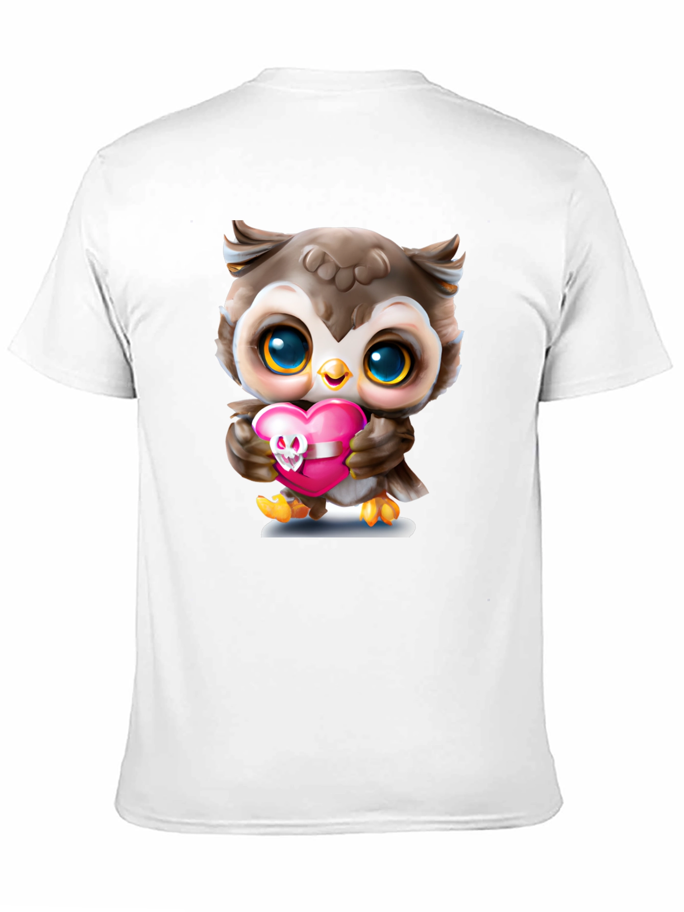 Cute Owl Holding Skull Heart T-Shirt