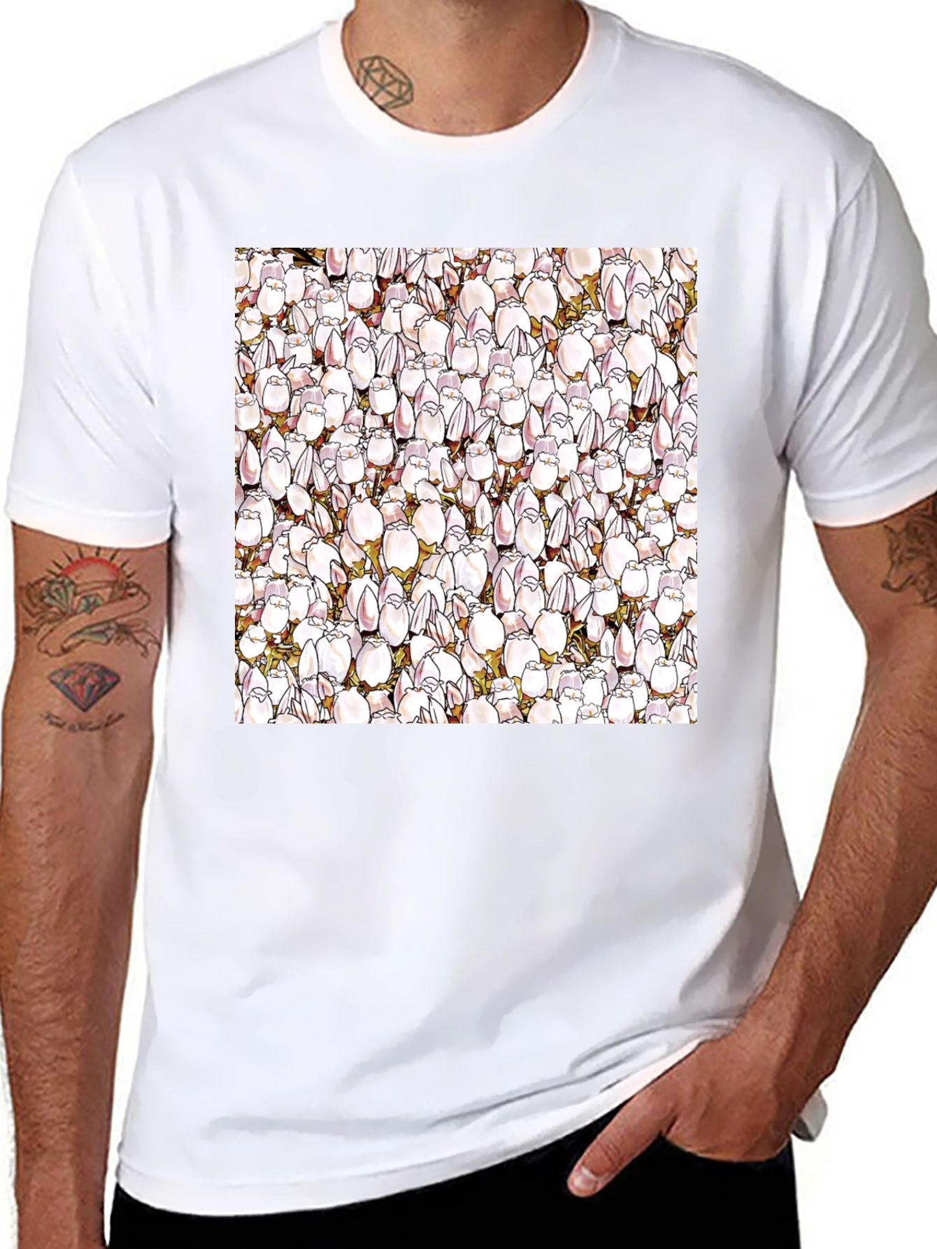 Floral Pattern T-Shirt - Unique Design