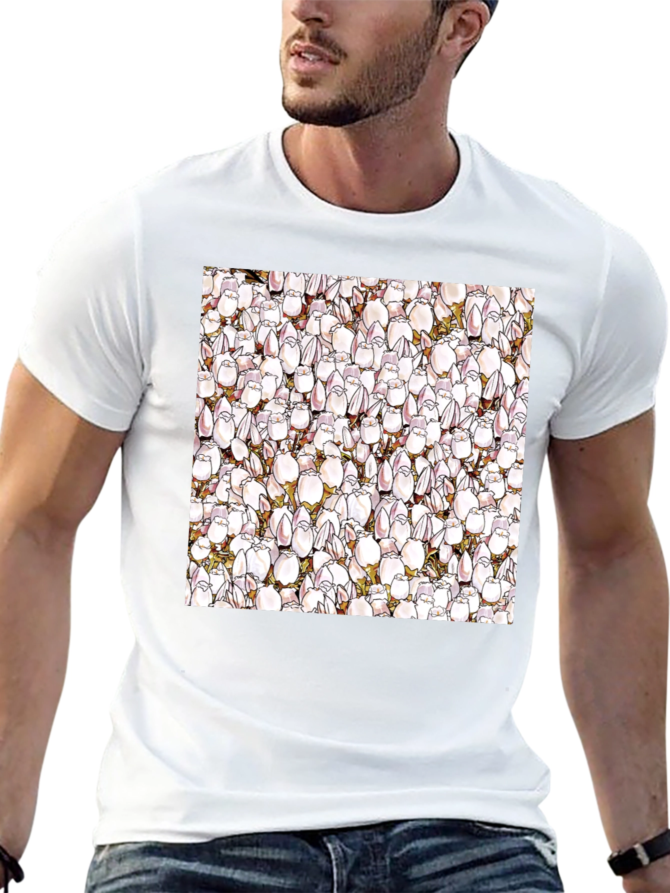 Floral Pattern T-Shirt - Unique Design