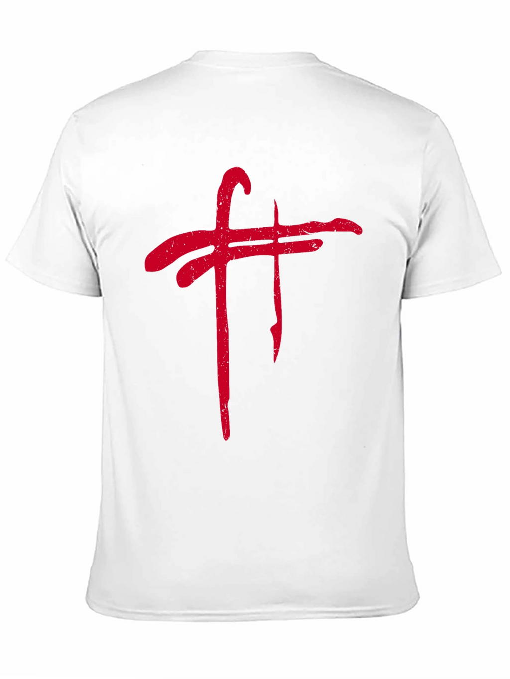 Grunge Red Symbol Black Tee Shirt