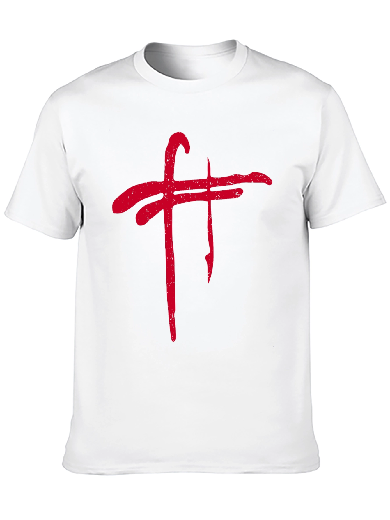 Grunge Red Symbol Black Tee Shirt