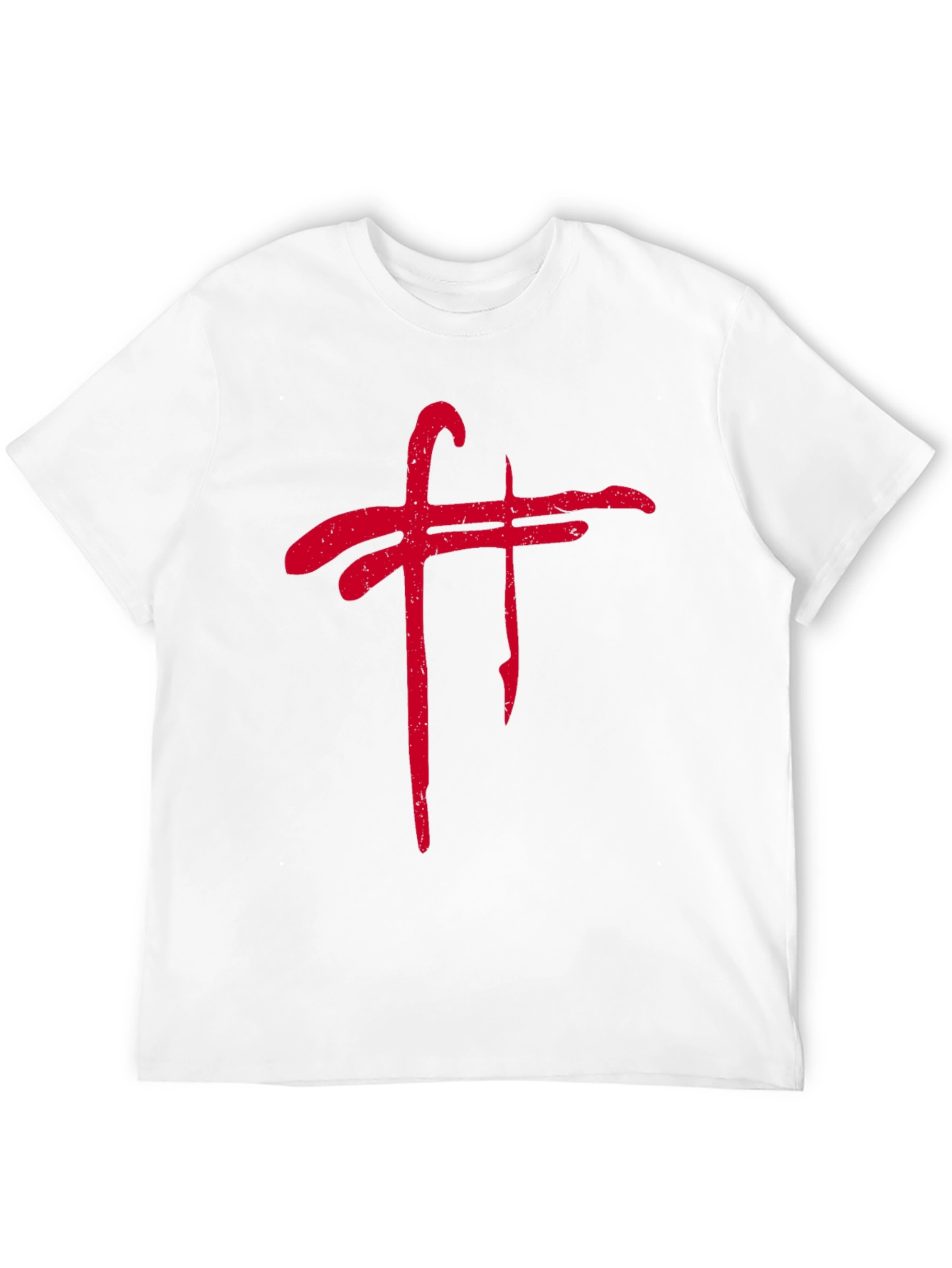 Grunge Red Symbol Black Tee Shirt