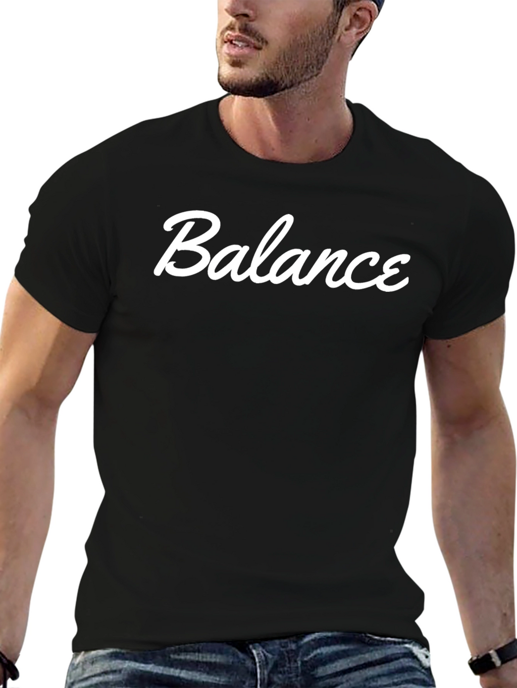 Balance Black Graphic Tee - Mens Casual Style
