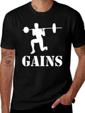 Gains Graphic Tee - Fitness Motivation T-Shirt