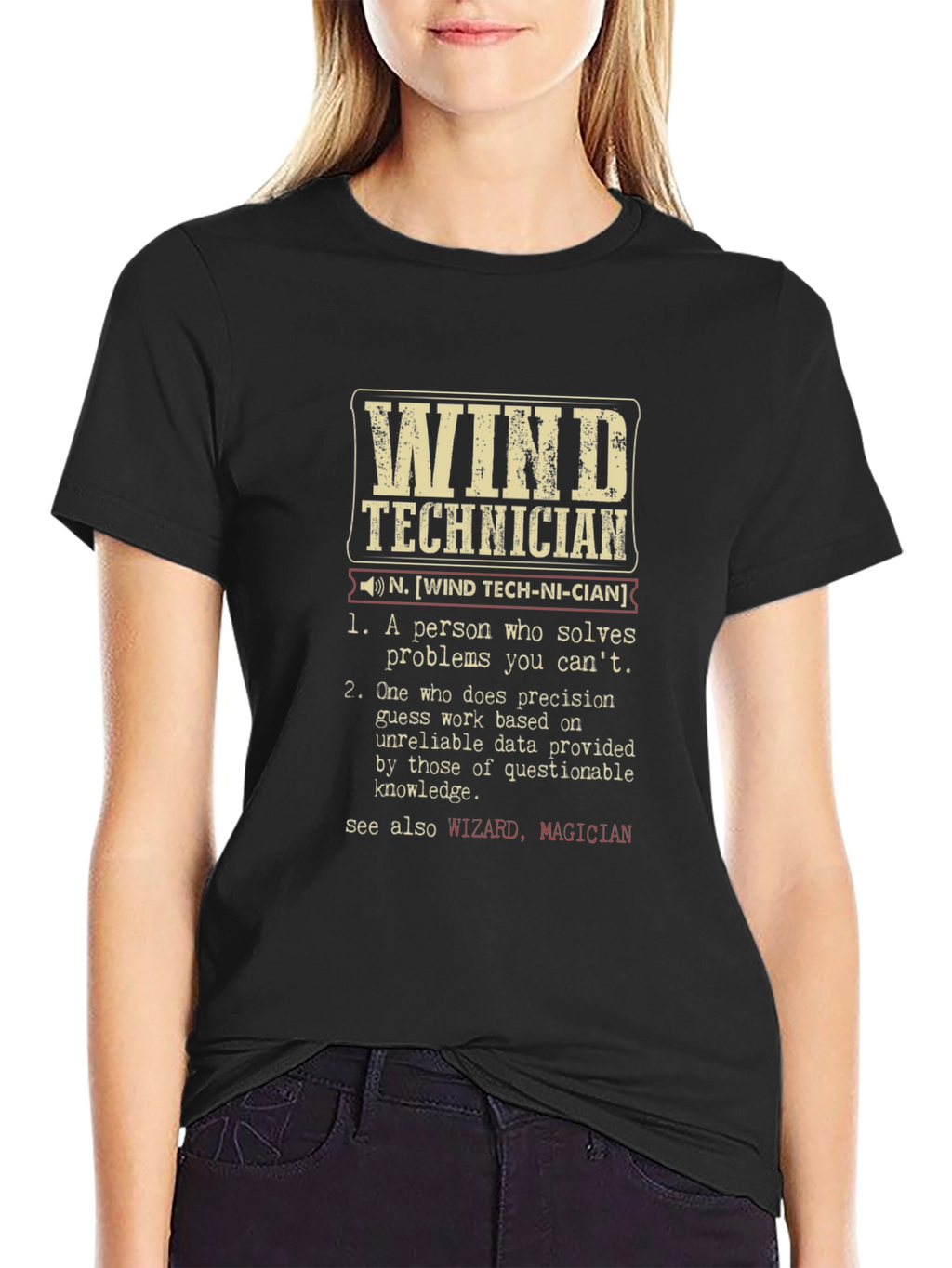 Wind Technician Definition Graphic T-Shirt