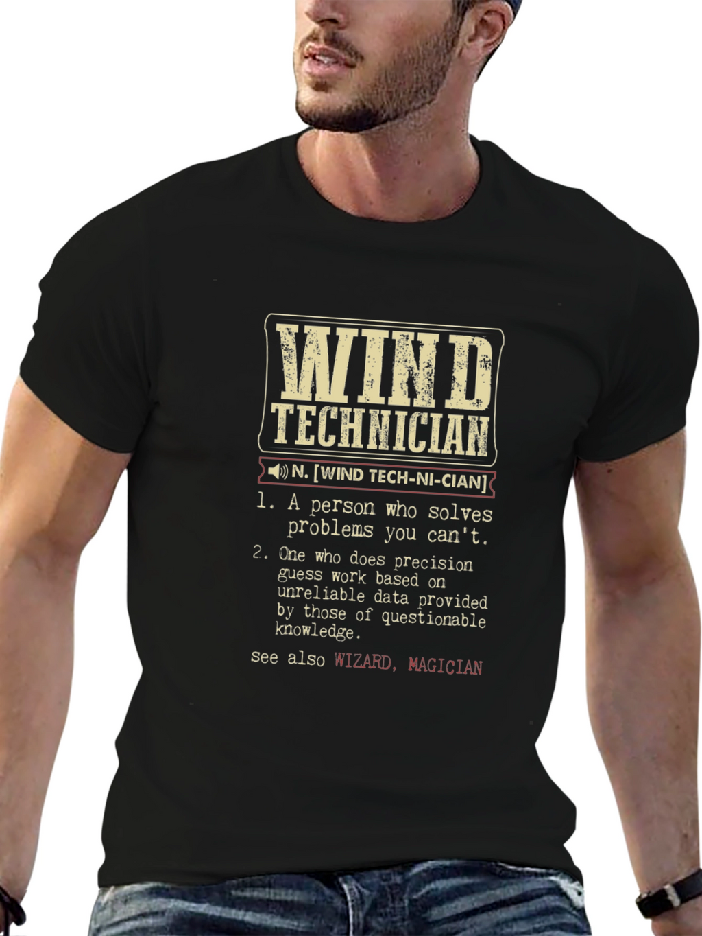 Wind Technician Definition Graphic T-Shirt