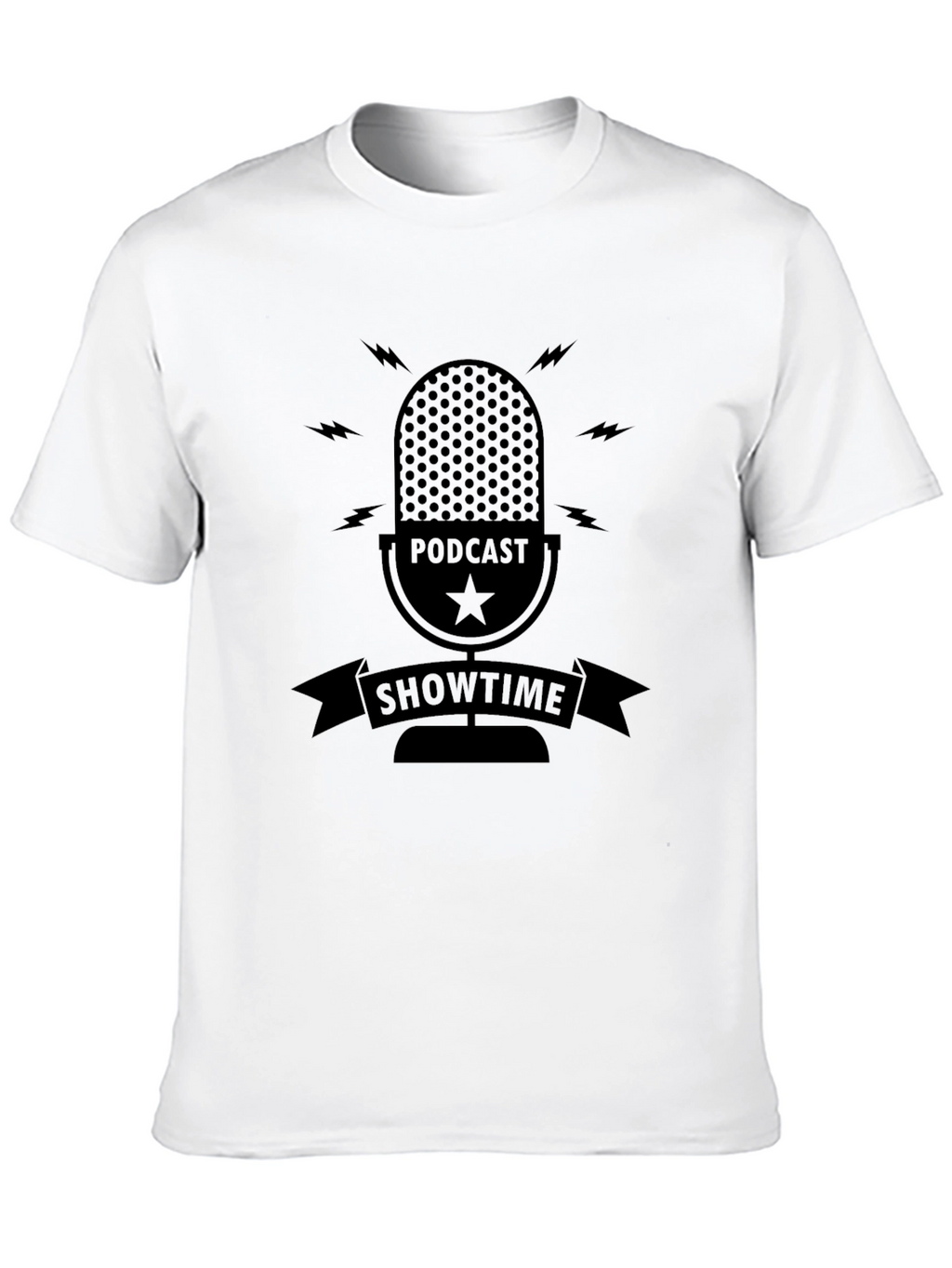 Podcast Showtime Black Graphic Tee for Men