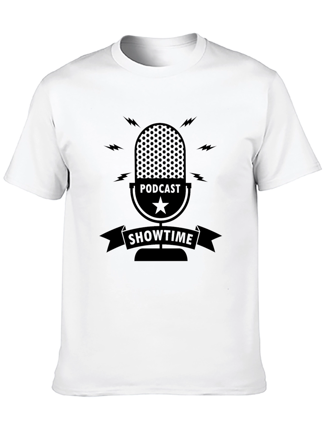 Podcast Showtime Black Graphic Tee for Men