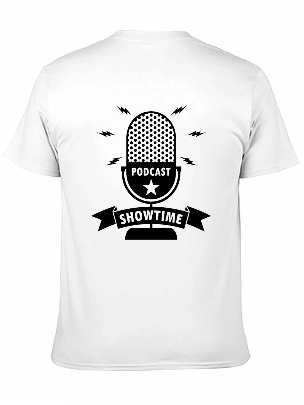 Podcast Showtime Black Graphic Tee for Men