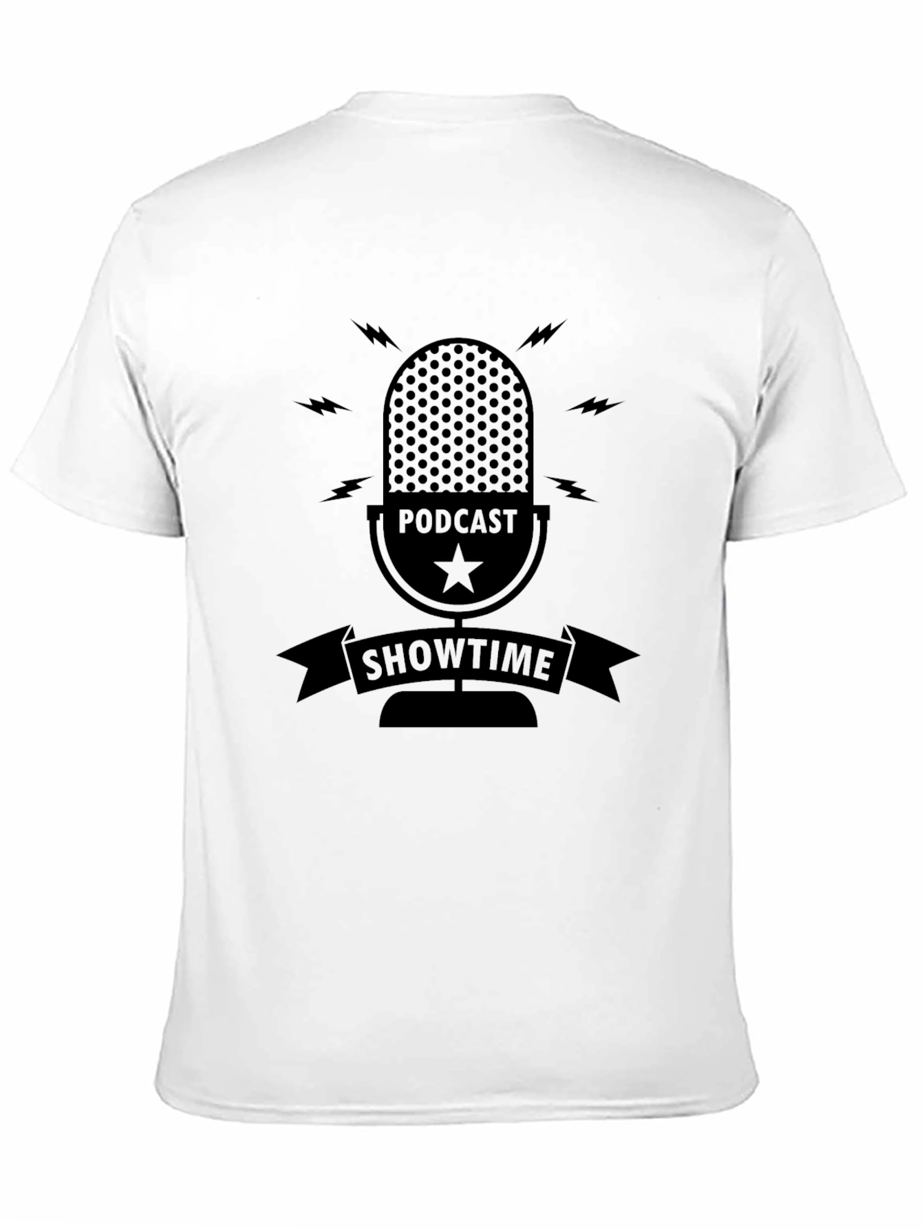 Podcast Showtime Black Graphic Tee for Men