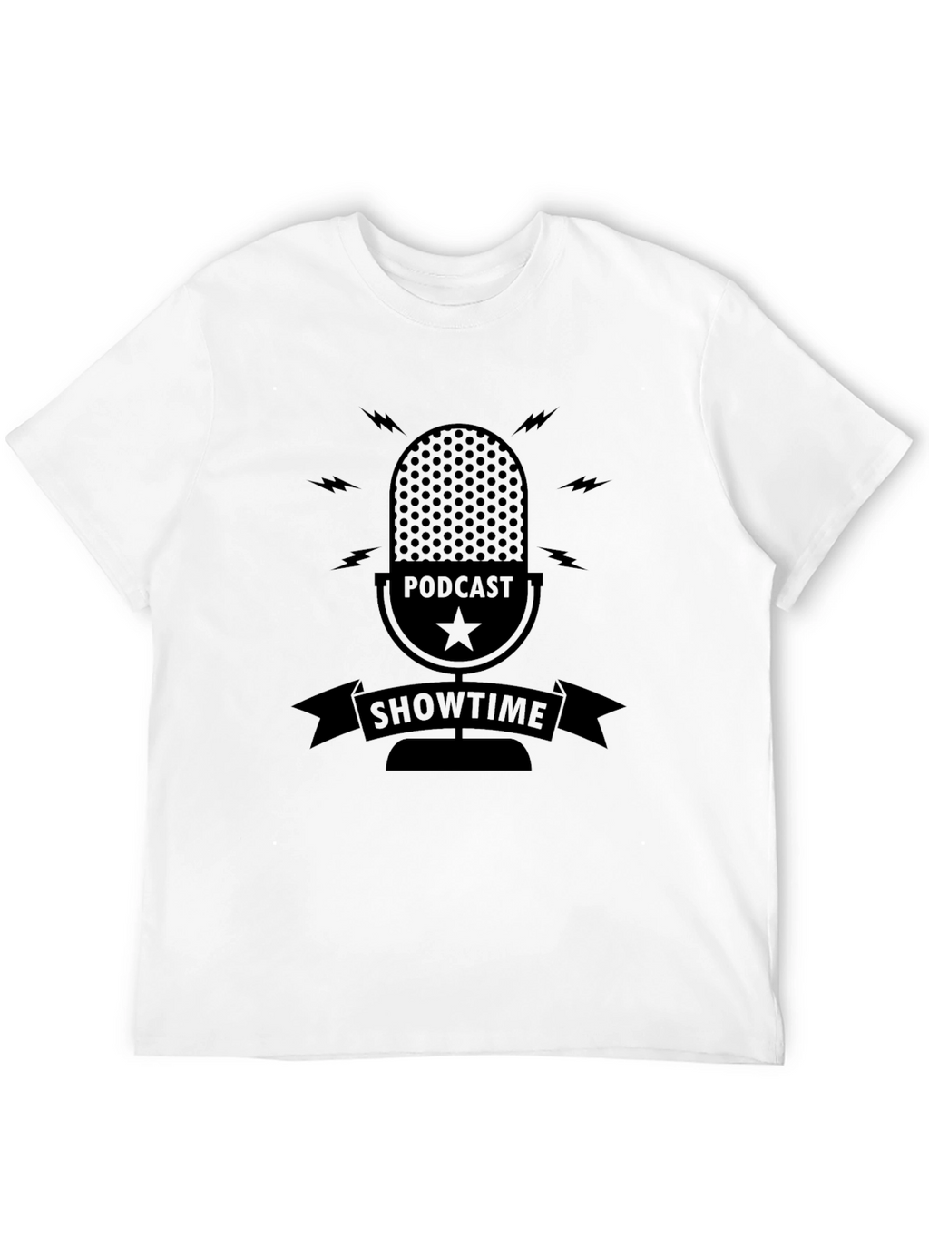 Podcast Showtime Black Graphic Tee for Men