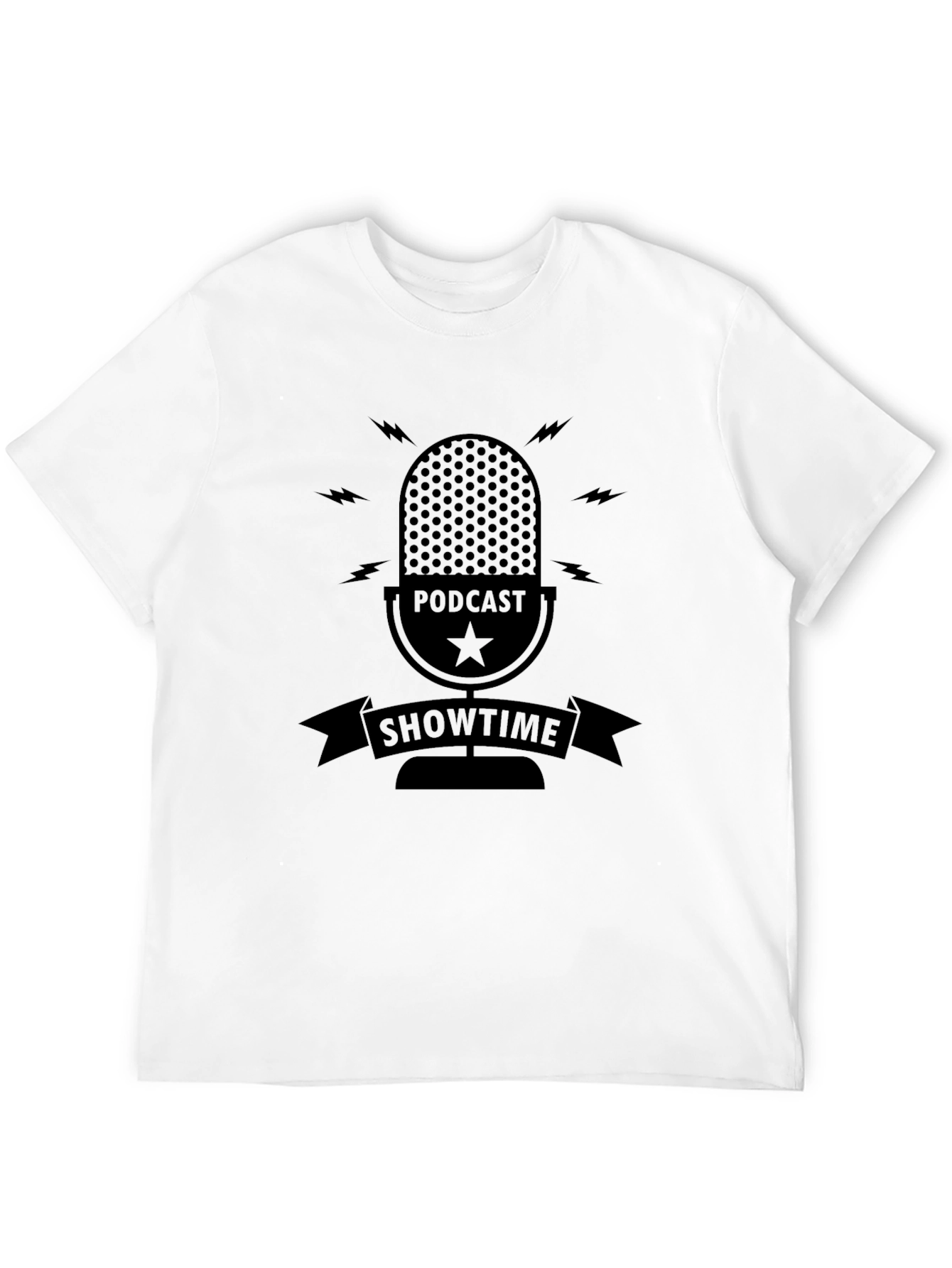 Podcast Showtime Black Graphic Tee for Men