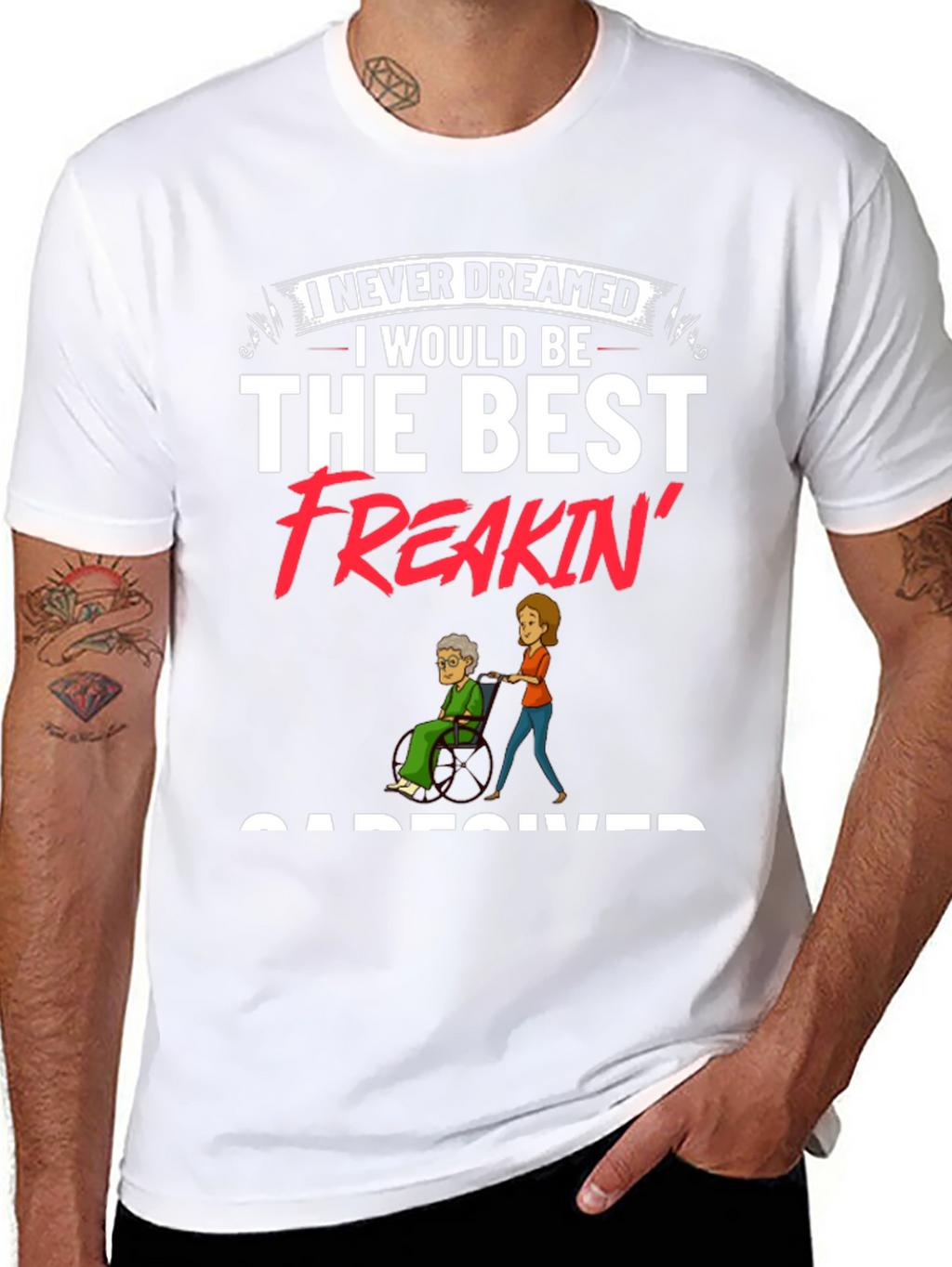 Best Freakin Caregiver Black T-Shirt