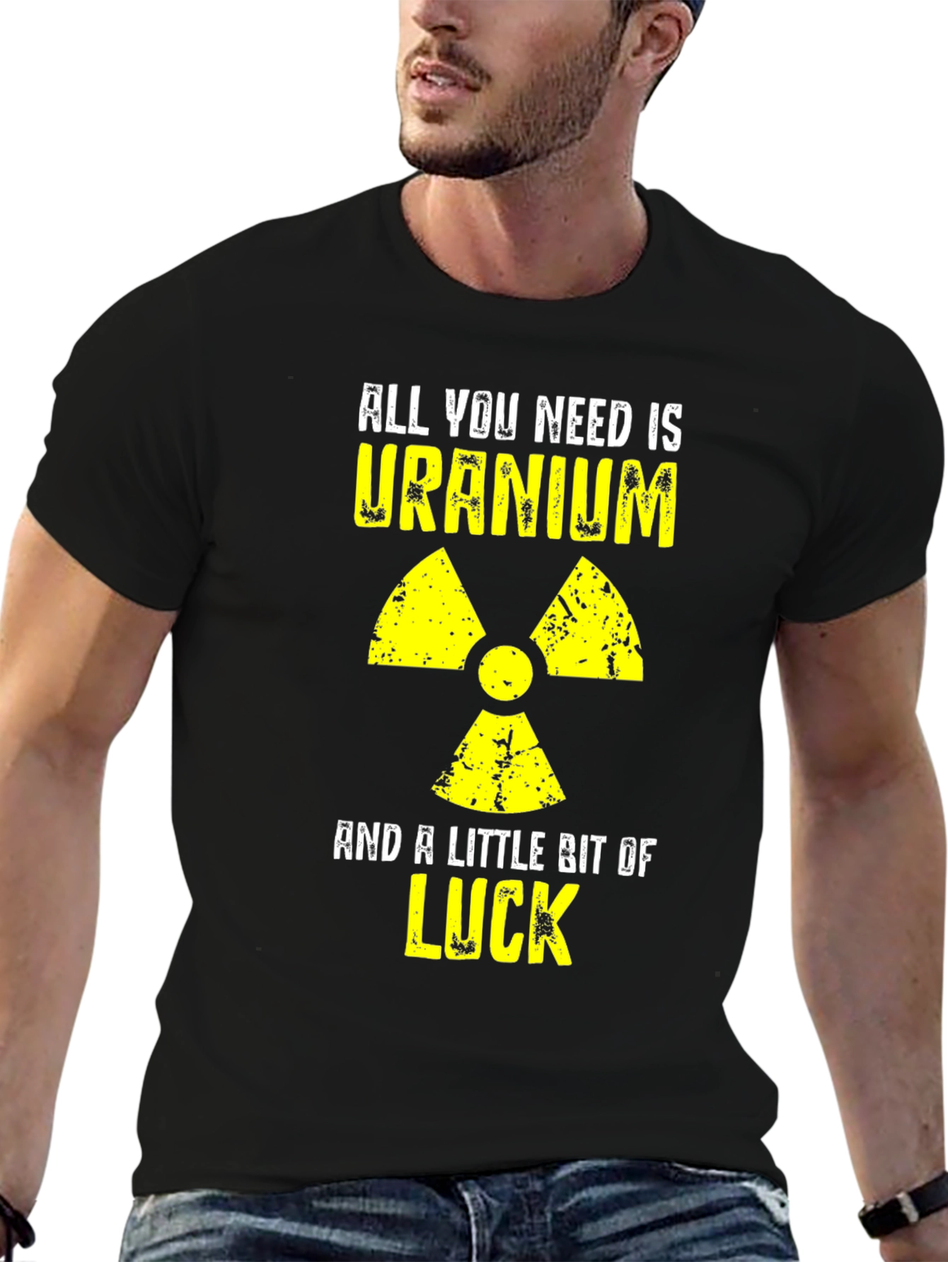 Uranium & Luck Graphic Tee - Funny Nuclear T-Shirt