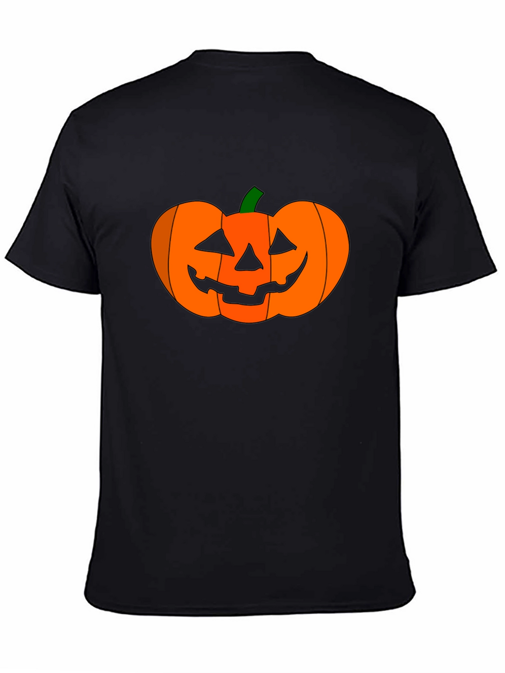 Halloween Pumpkin Graphic Tee - Black Cotton Shirt