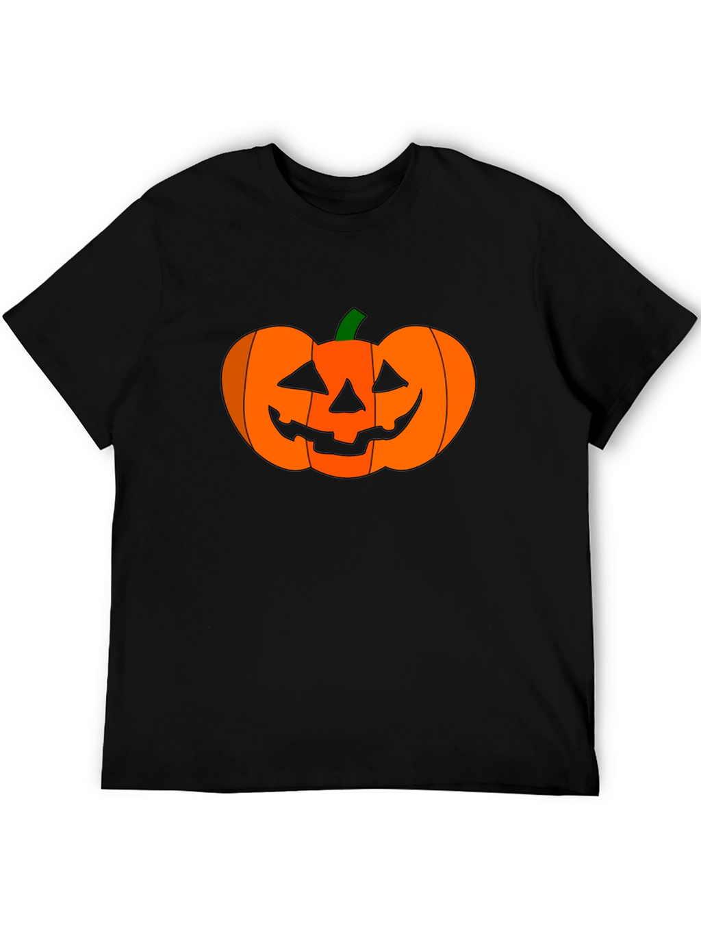Halloween Pumpkin Graphic Tee - Black Cotton Shirt