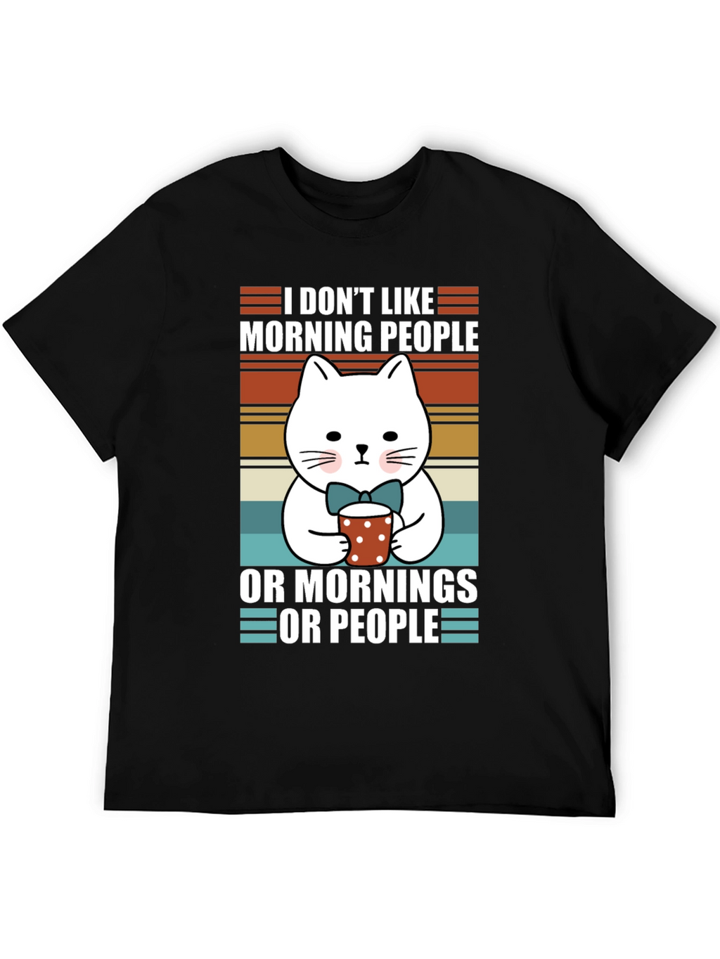 Funny Cat Morning People T-Shirt