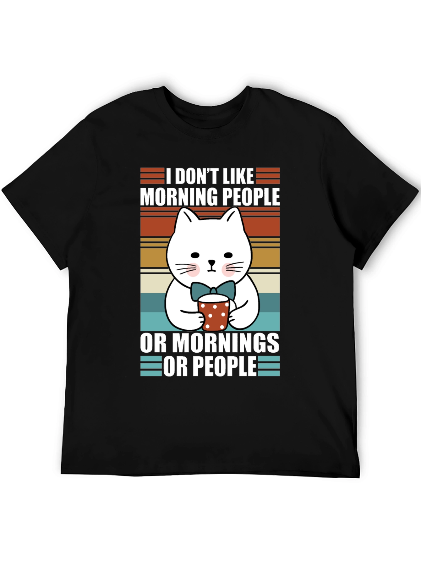 Funny Cat Morning People T-Shirt