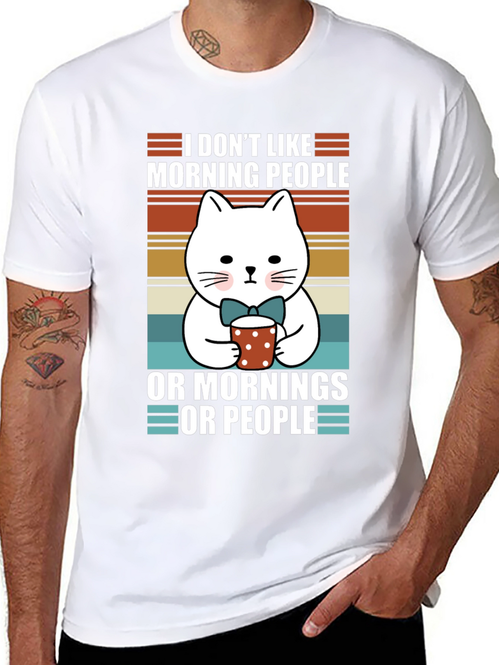 Funny Cat Morning People T-Shirt