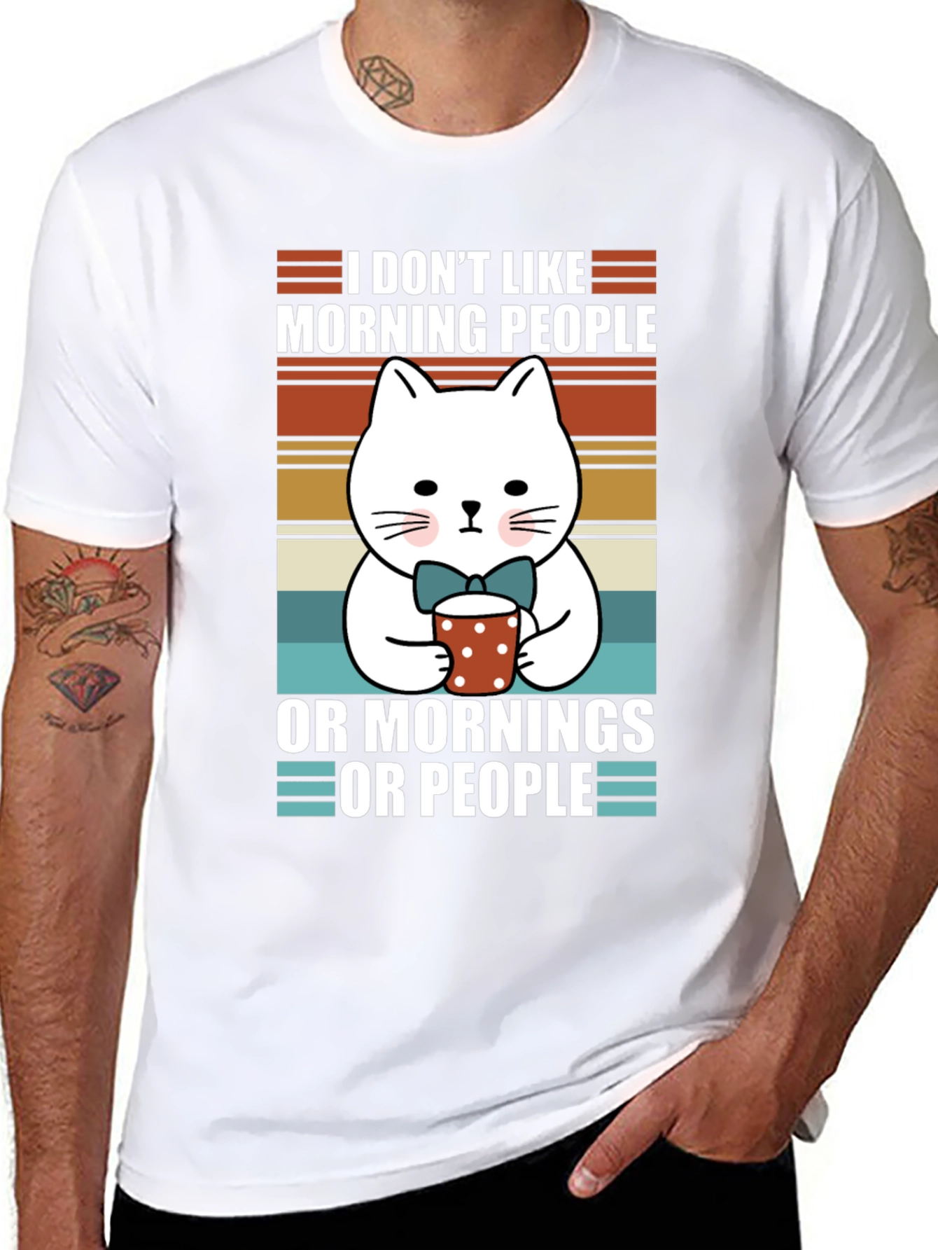 Funny Cat Morning People T-Shirt