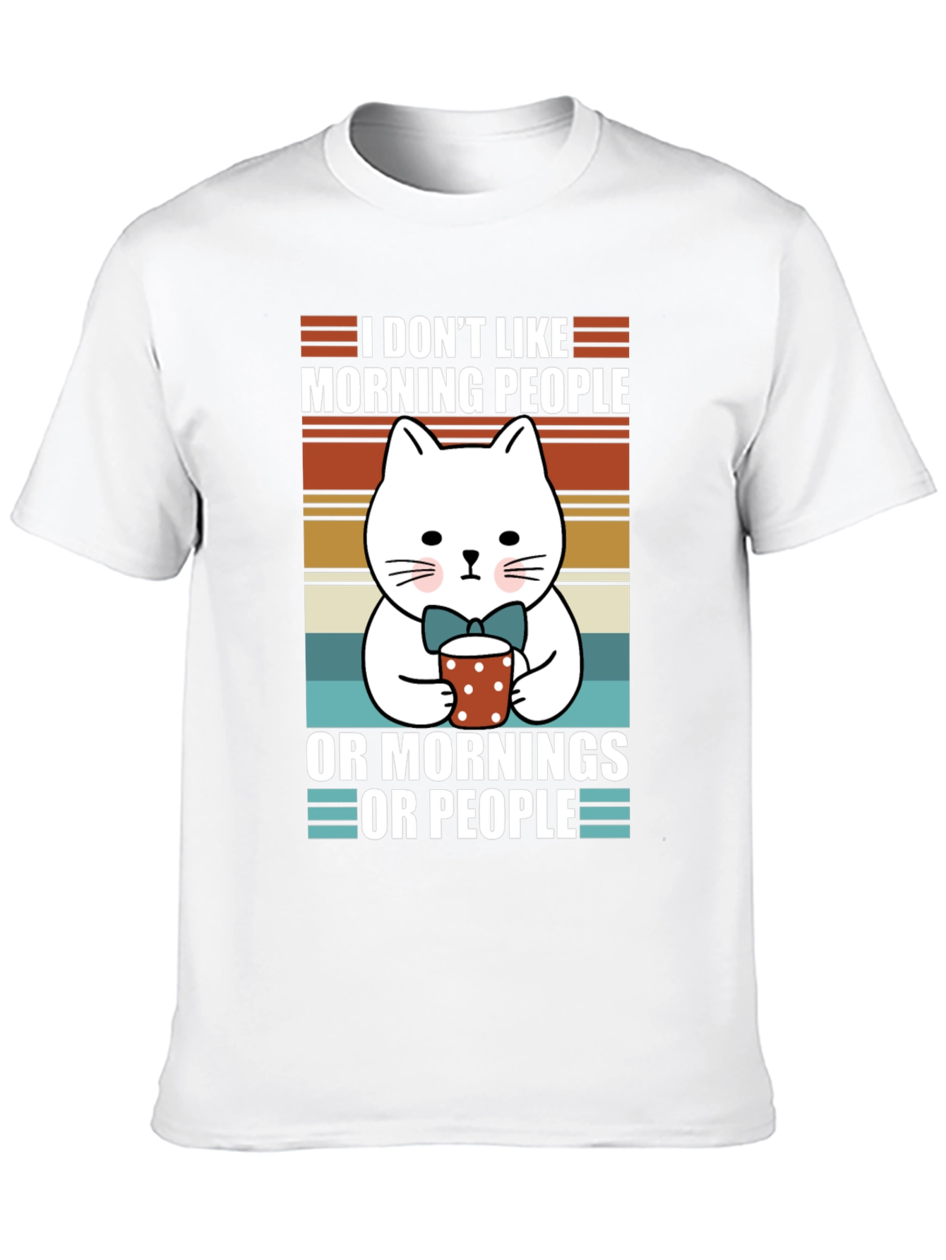 Funny Cat Morning People T-Shirt