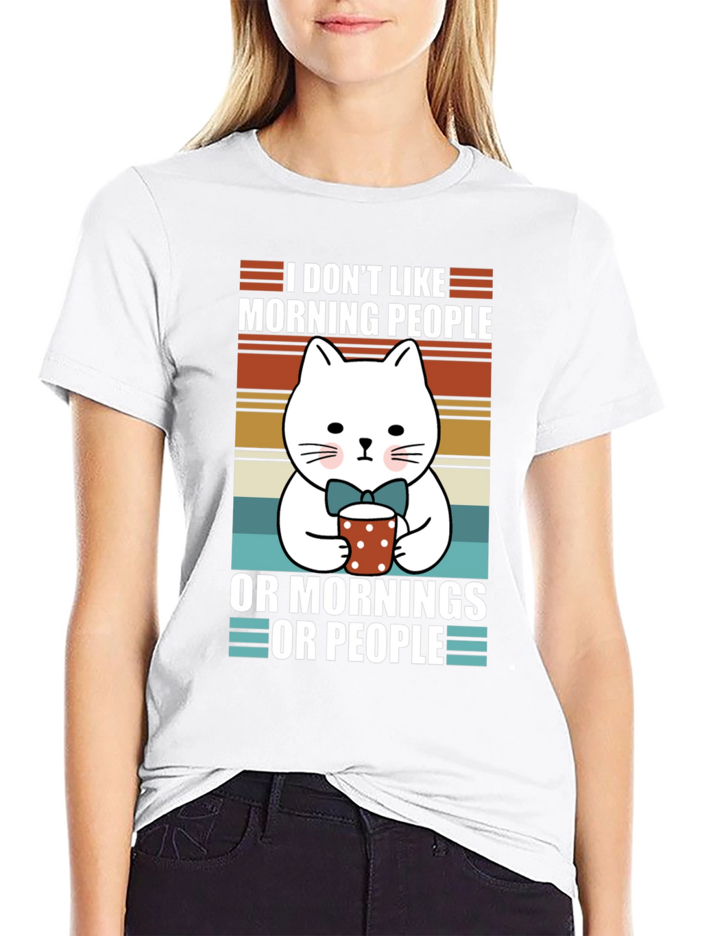 Funny Cat Morning People T-Shirt