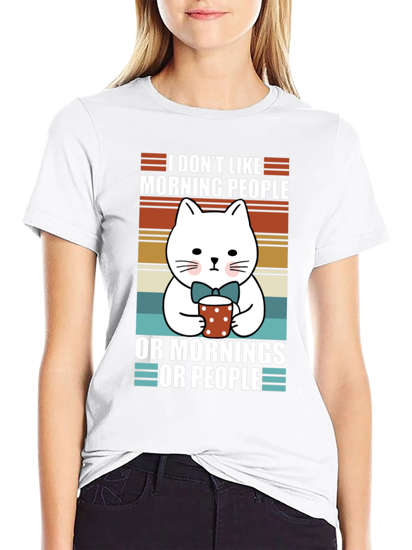 Funny Cat Morning People T-Shirt