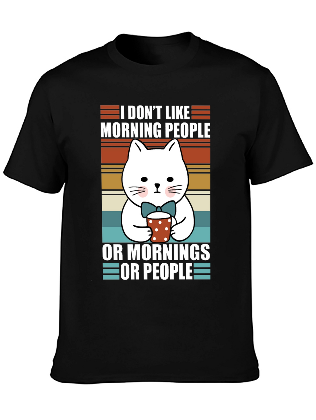 Funny Cat Morning People T-Shirt