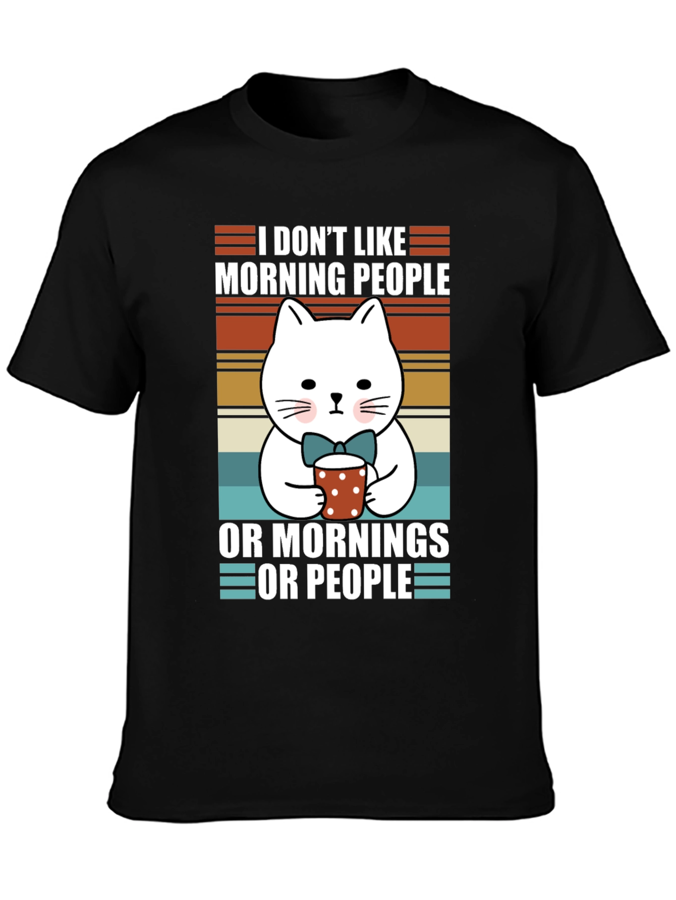 Funny Cat Morning People T-Shirt
