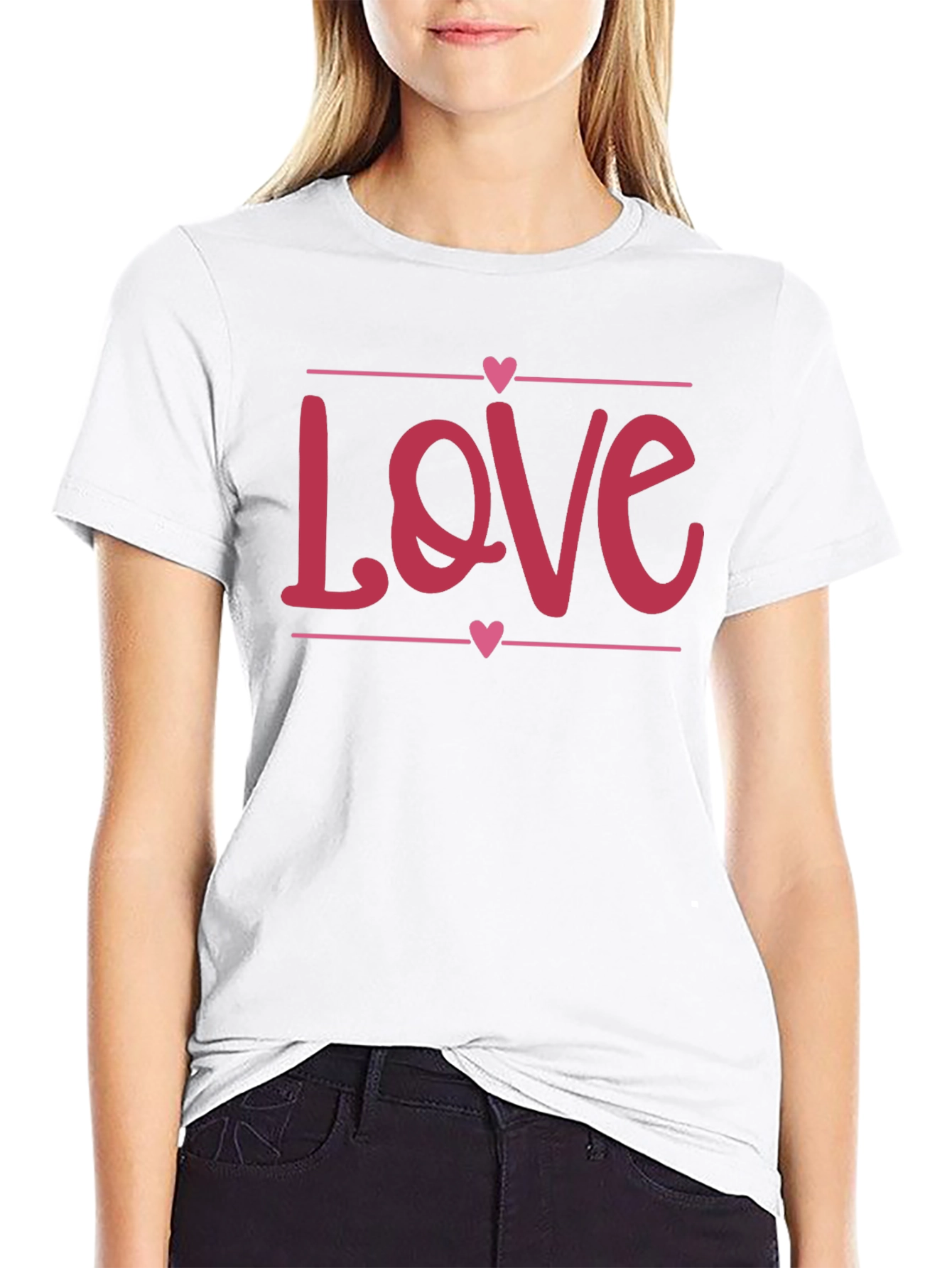 Love Heart Graphic Black T-Shirt - Valentines Day Gift