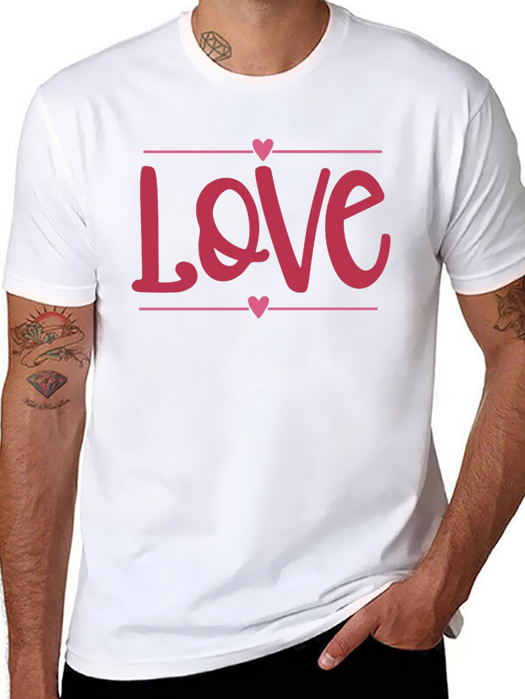 Love Heart Graphic Black T-Shirt - Valentines Day Gift