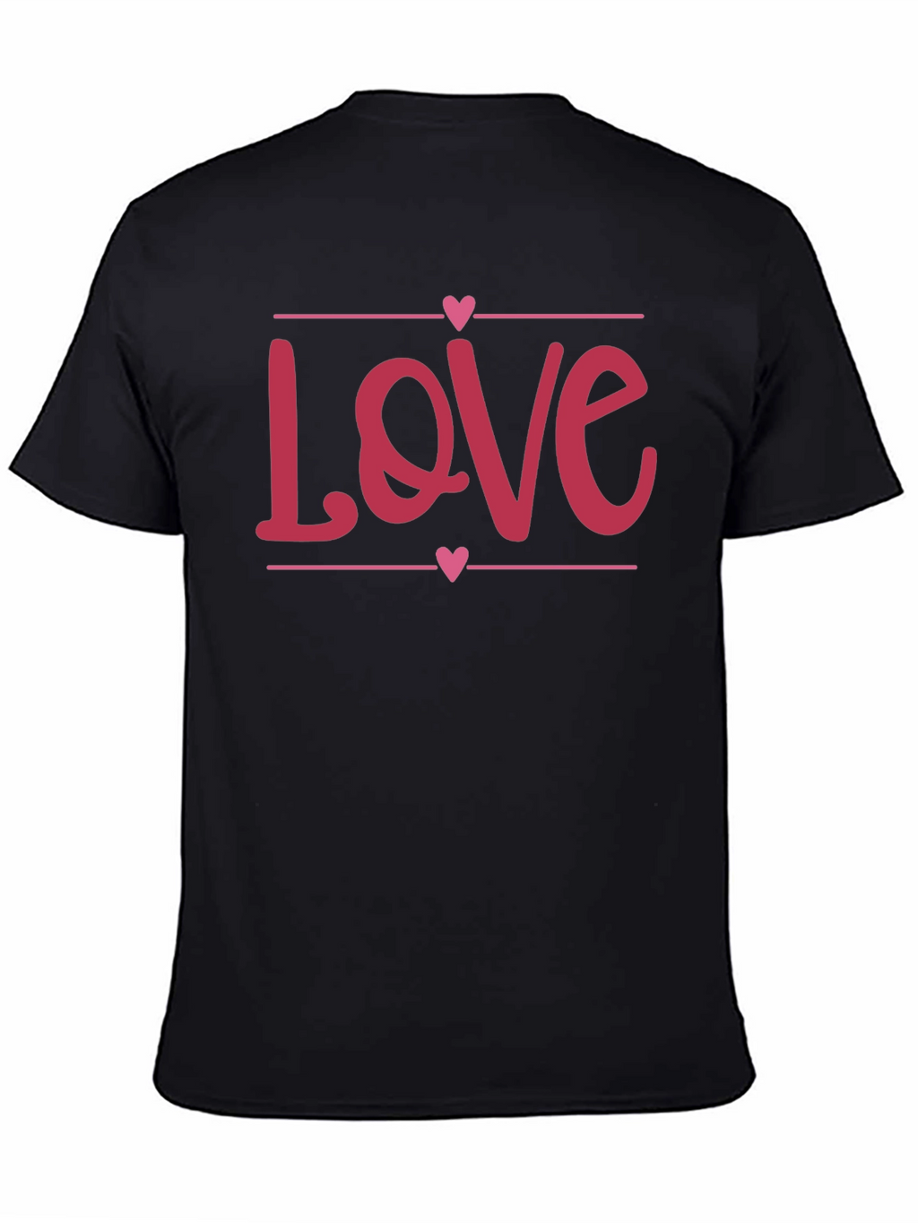 Love Heart Graphic Black T-Shirt - Valentines Day Gift