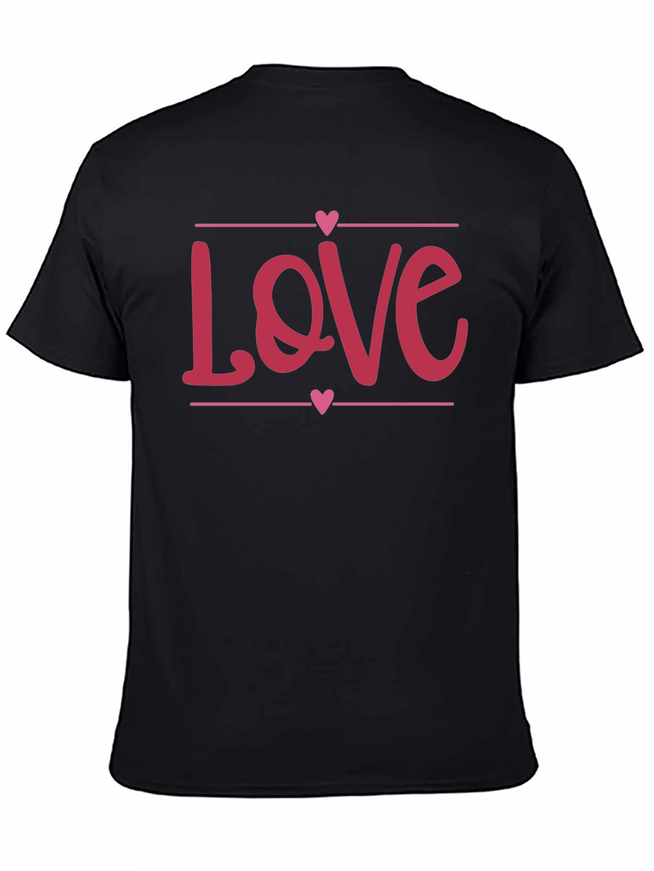 Love Heart Graphic Black T-Shirt - Valentines Day Gift