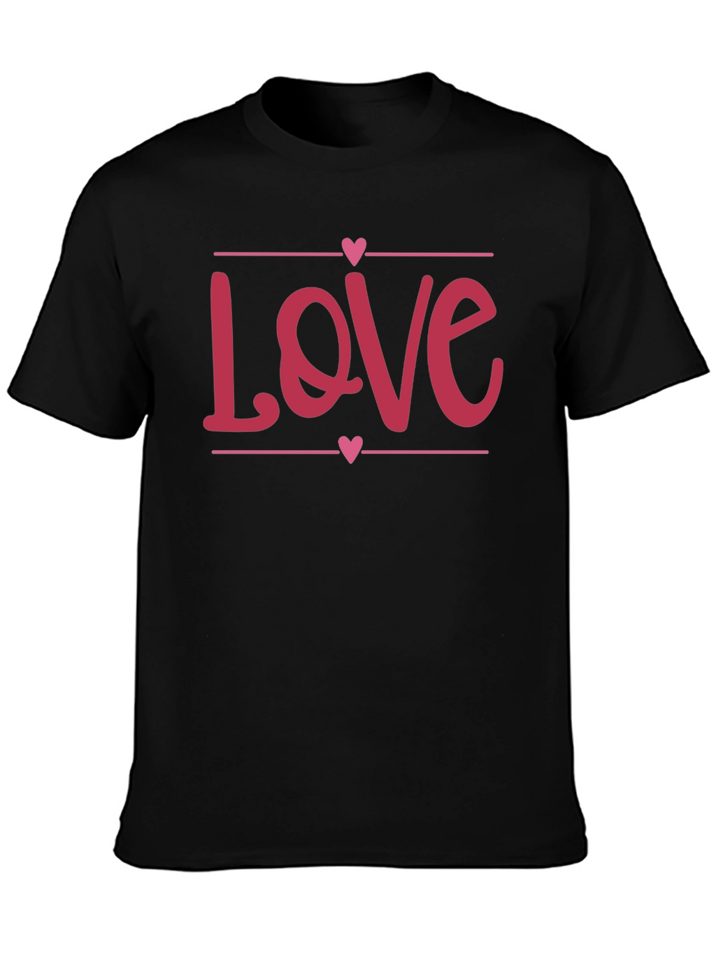Love Heart Graphic Black T-Shirt - Valentines Day Gift