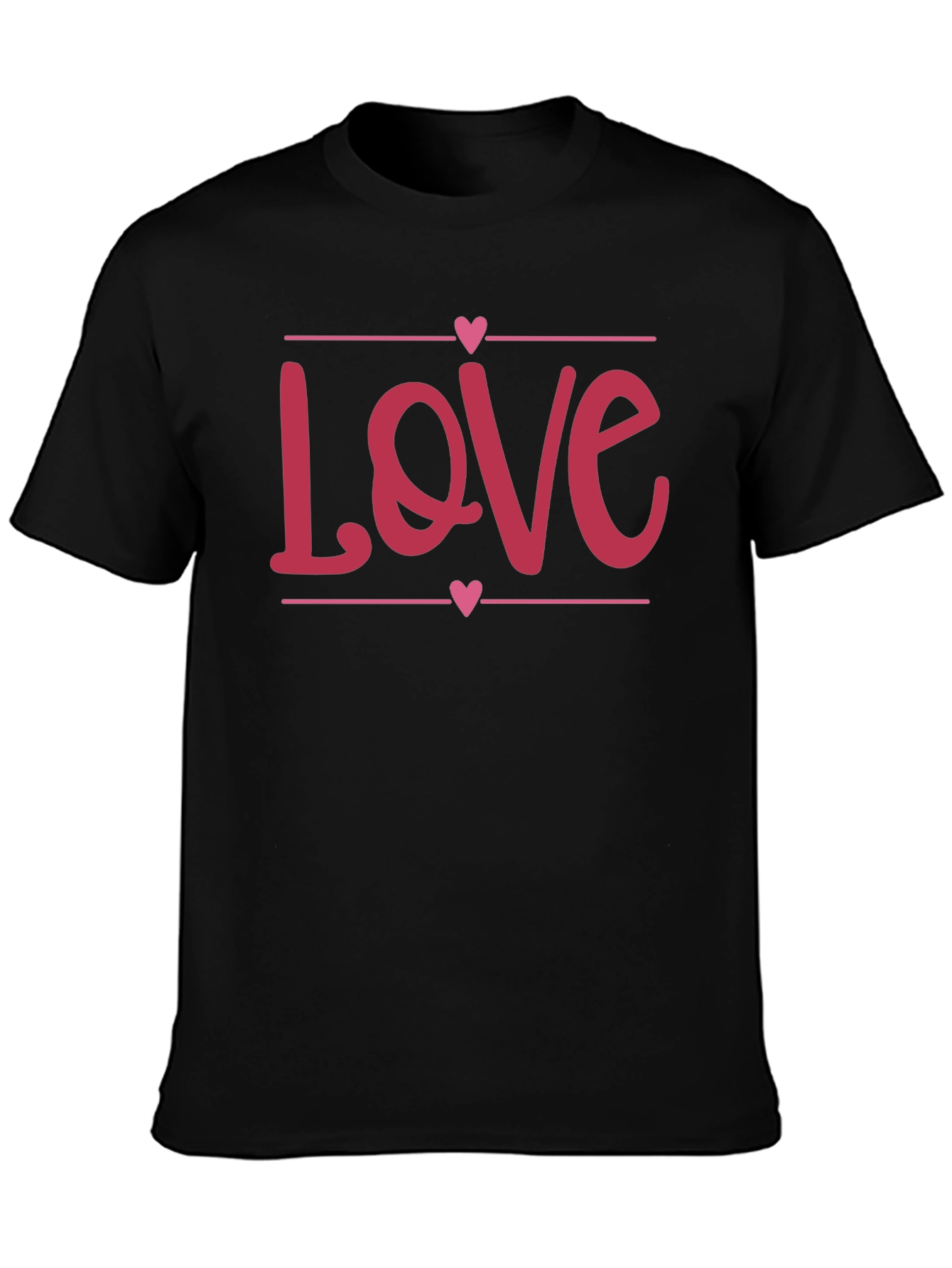 Love Heart Graphic Black T-Shirt - Valentines Day Gift