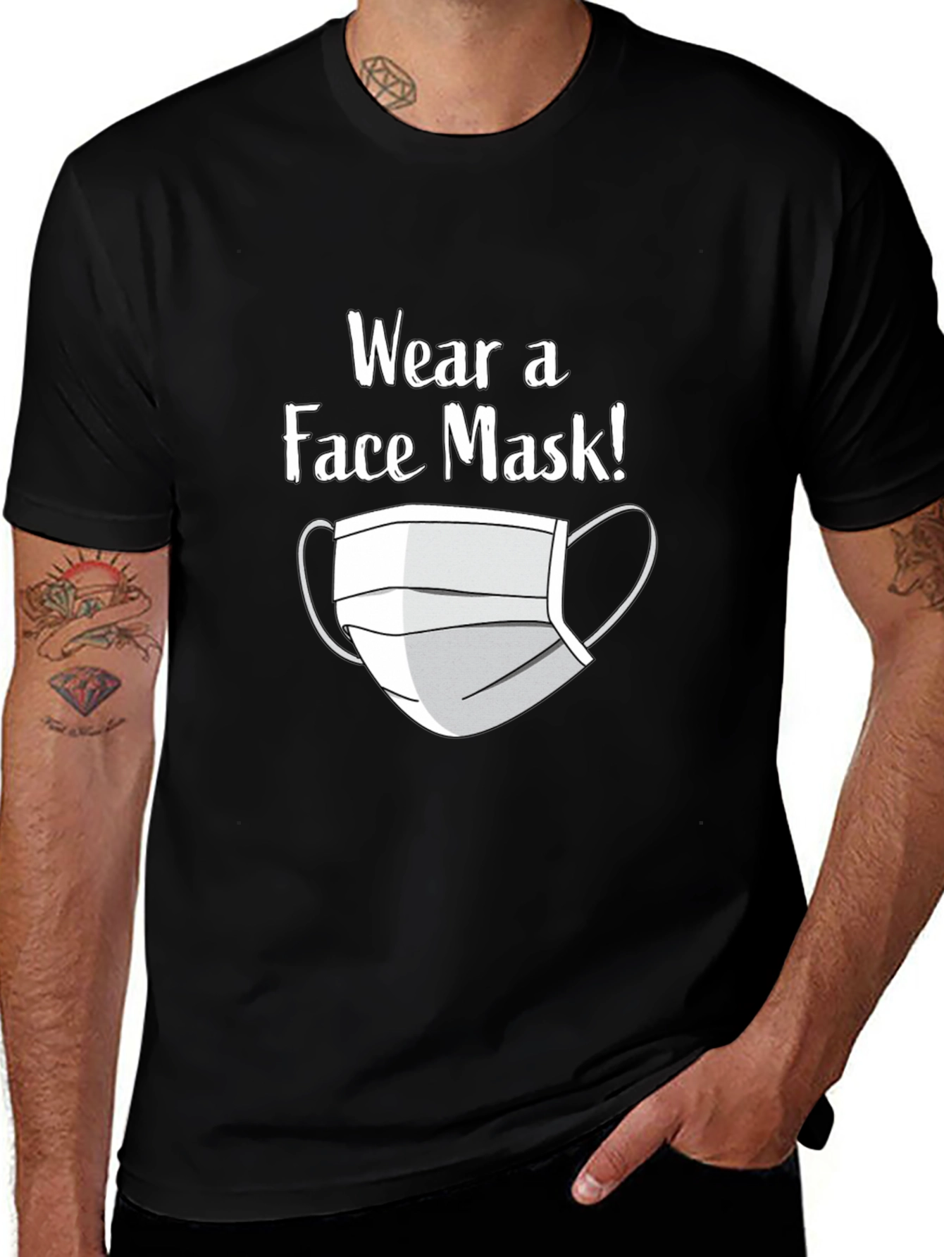 Wear a Face Mask T-Shirt - Black Graphic Tee