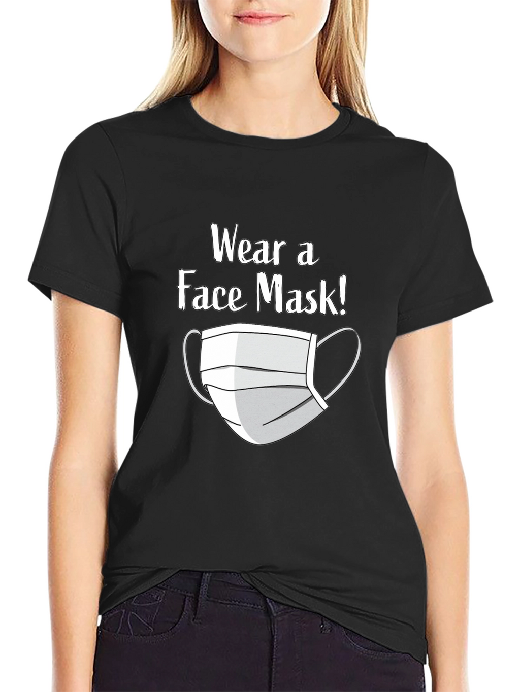 Wear a Face Mask T-Shirt - Black Graphic Tee