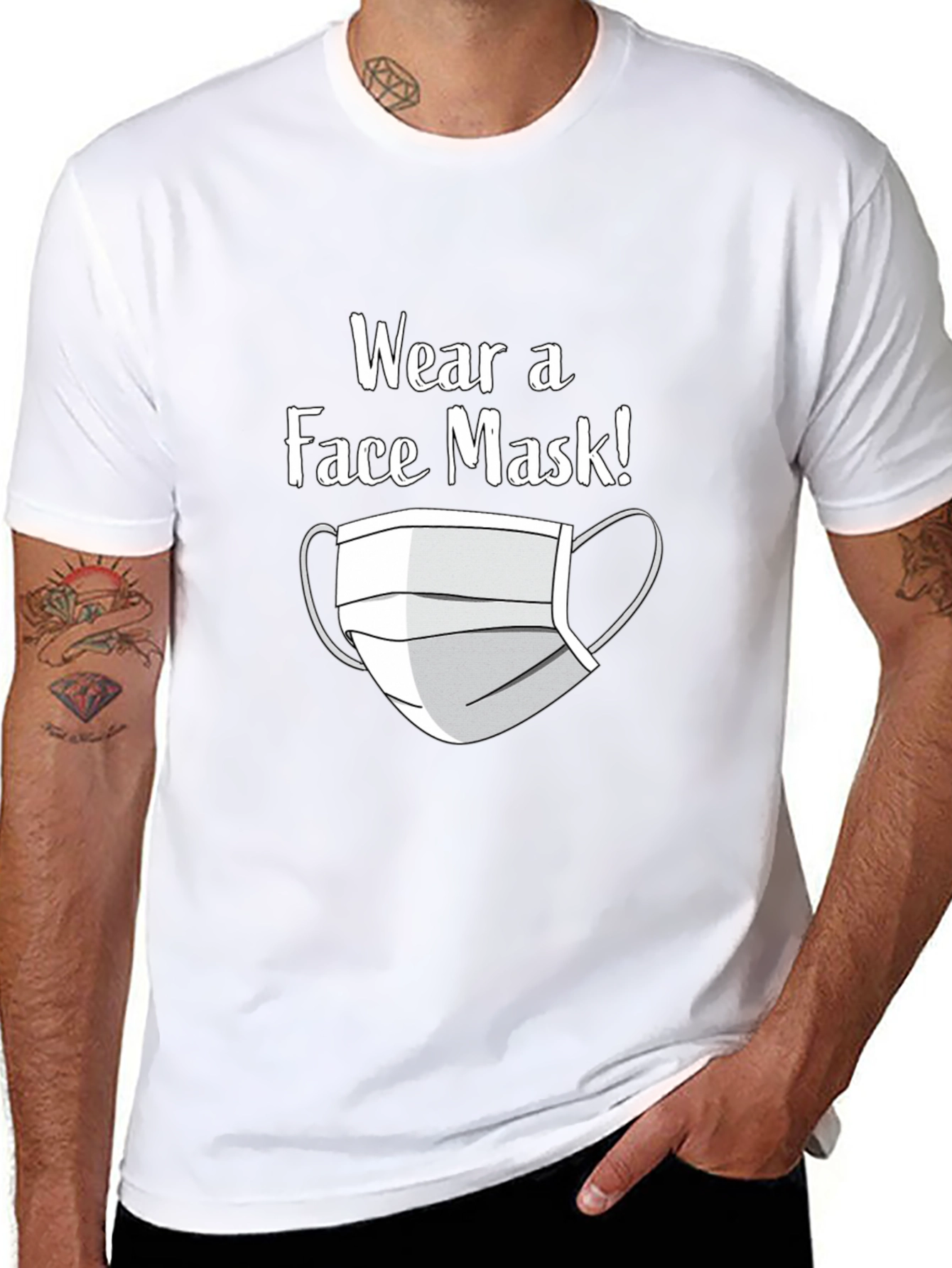 Wear a Face Mask T-Shirt - Black Graphic Tee