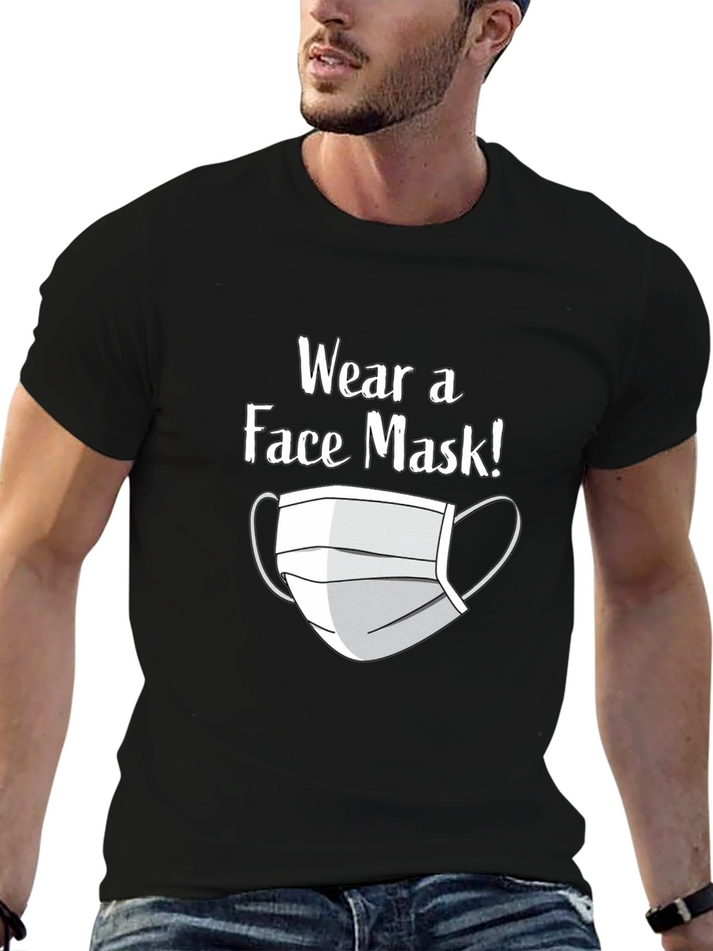 Wear a Face Mask T-Shirt - Black Graphic Tee