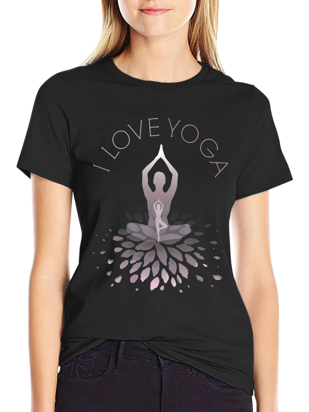 I Love Yoga Graphic Black T-Shirt