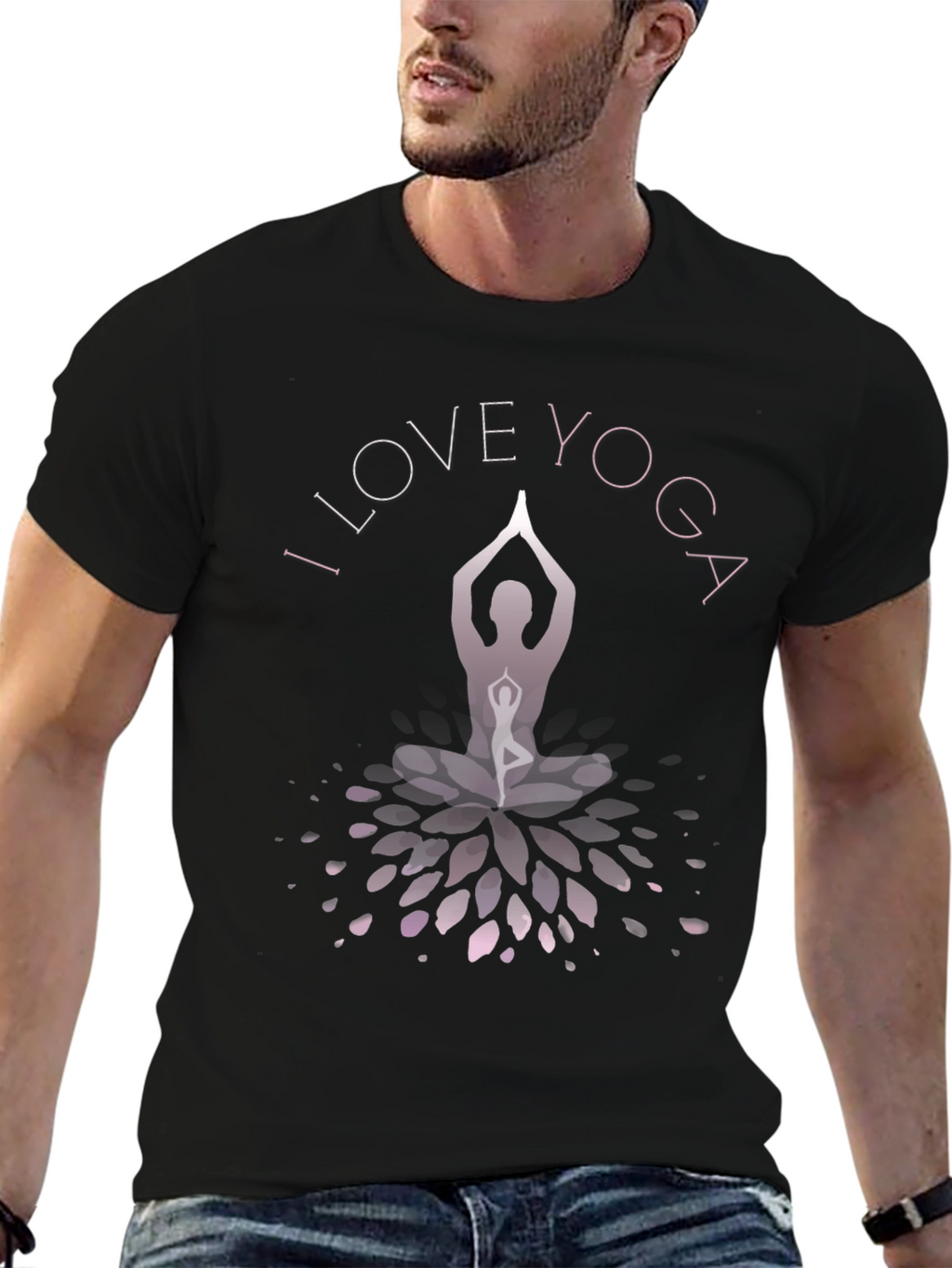I Love Yoga Graphic Black T-Shirt