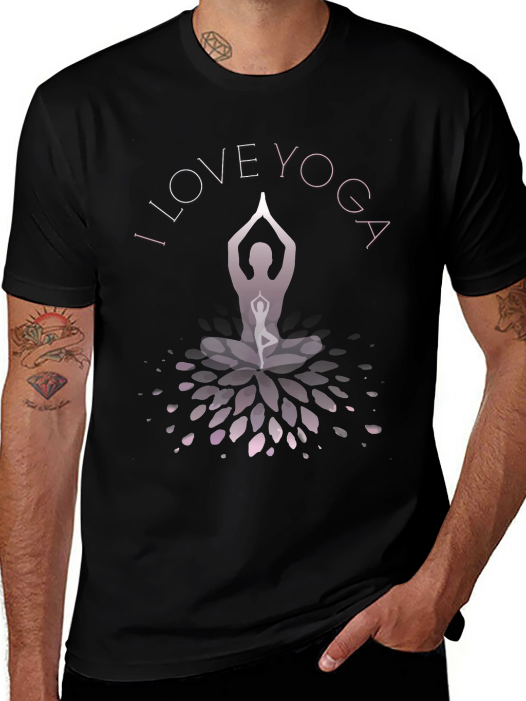I Love Yoga Graphic Black T-Shirt