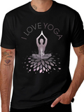 I Love Yoga Graphic Black T-Shirt
