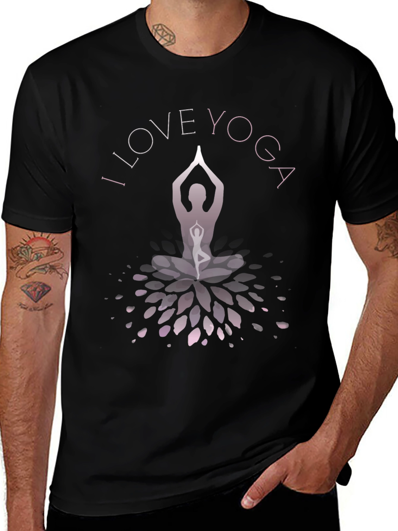 I Love Yoga Graphic Black T-Shirt