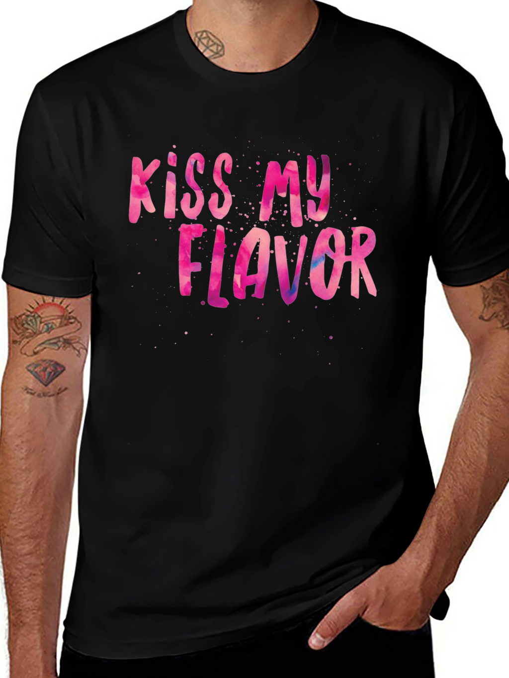 Kiss My Flavor Graphic Tee - Black