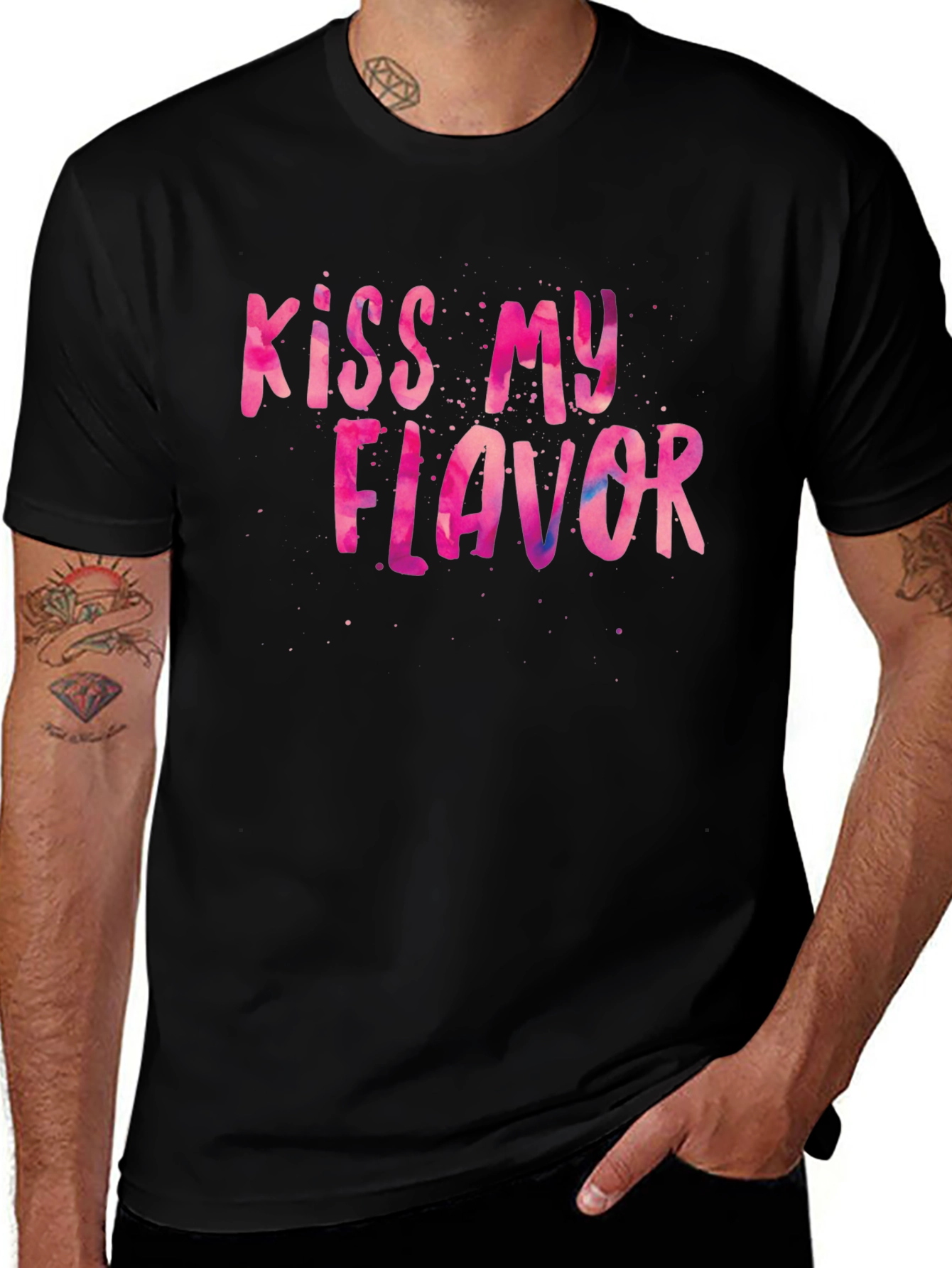 Kiss My Flavor Graphic Tee - Black