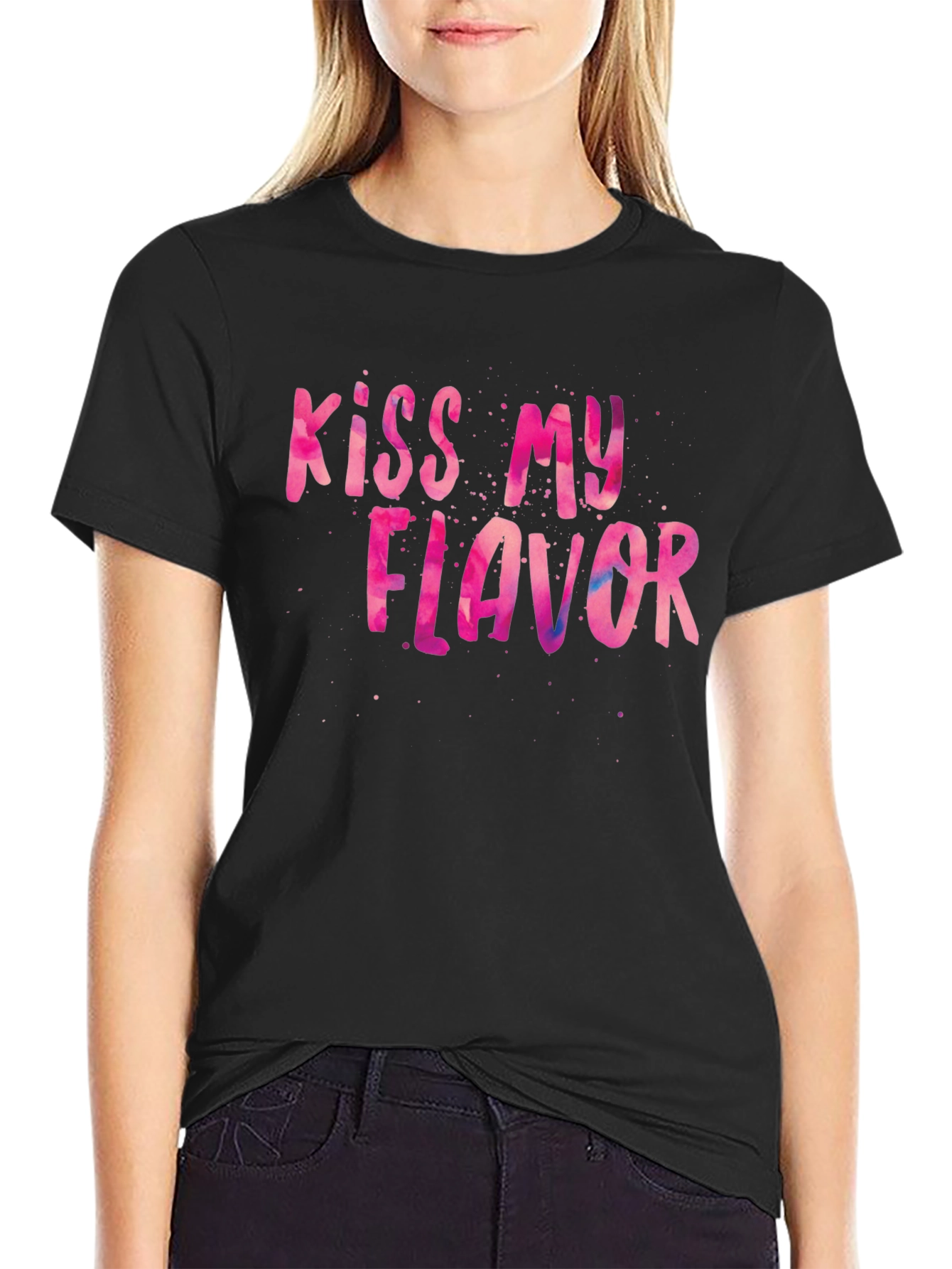 Kiss My Flavor Graphic Tee - Black