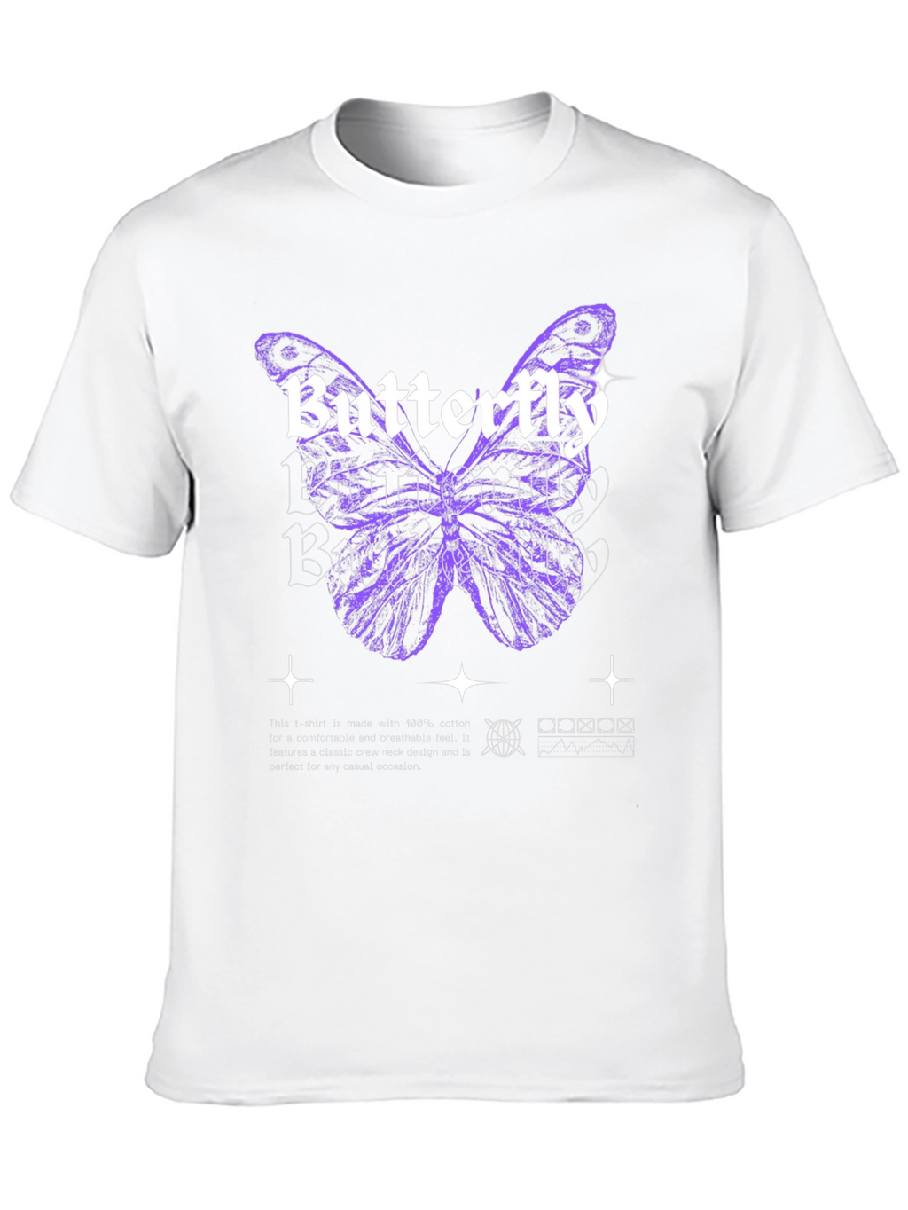 Butterfly Graphic Print Black T-Shirt
