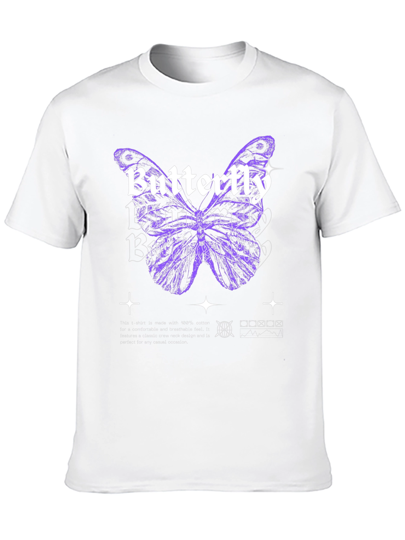Butterfly Graphic Print Black T-Shirt
